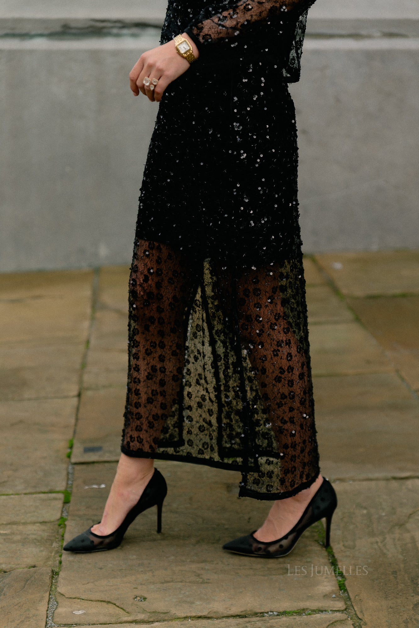 OBJMaisy HW long skirt black