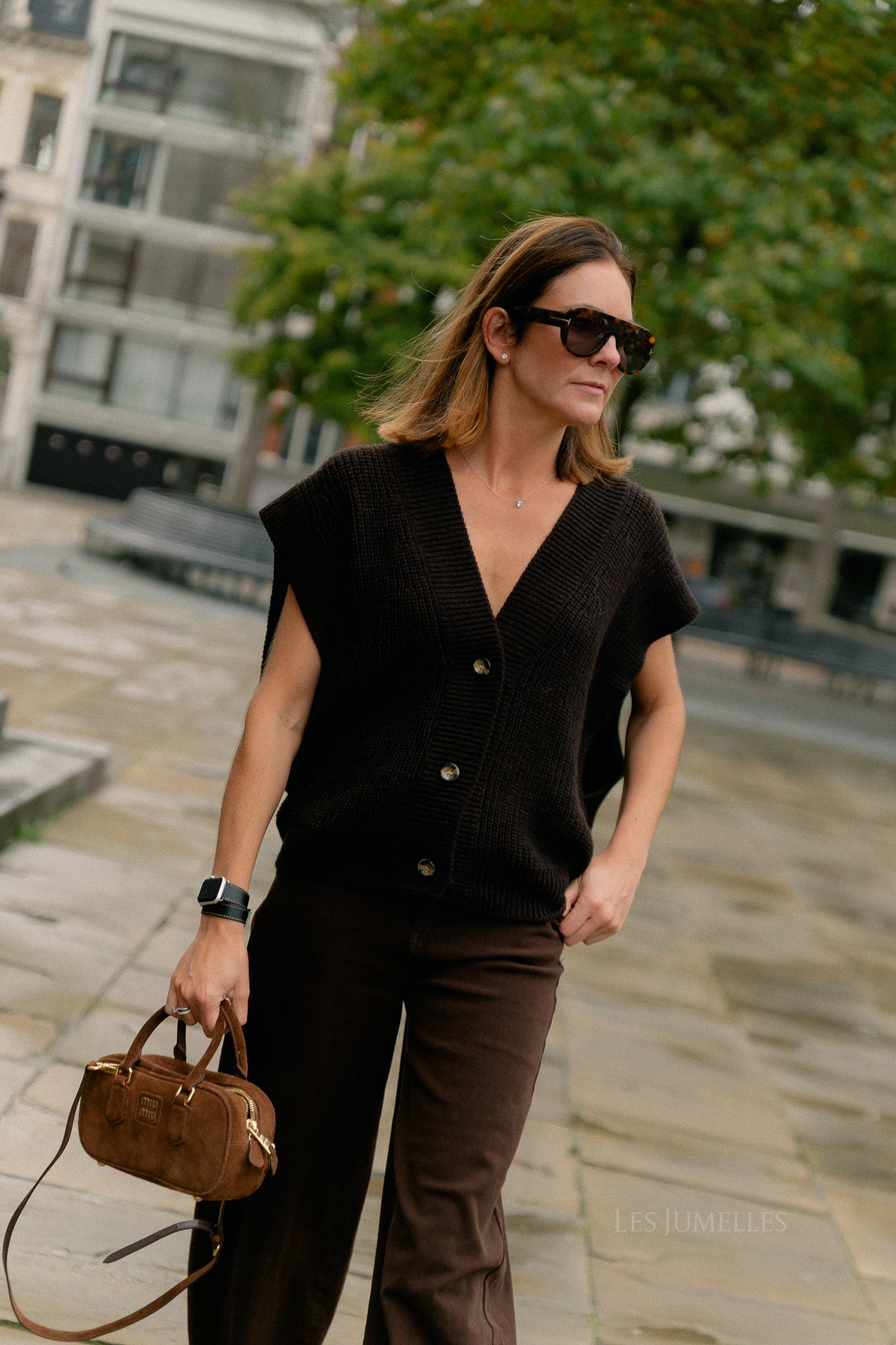 Félicia SS gilet hot chocolate