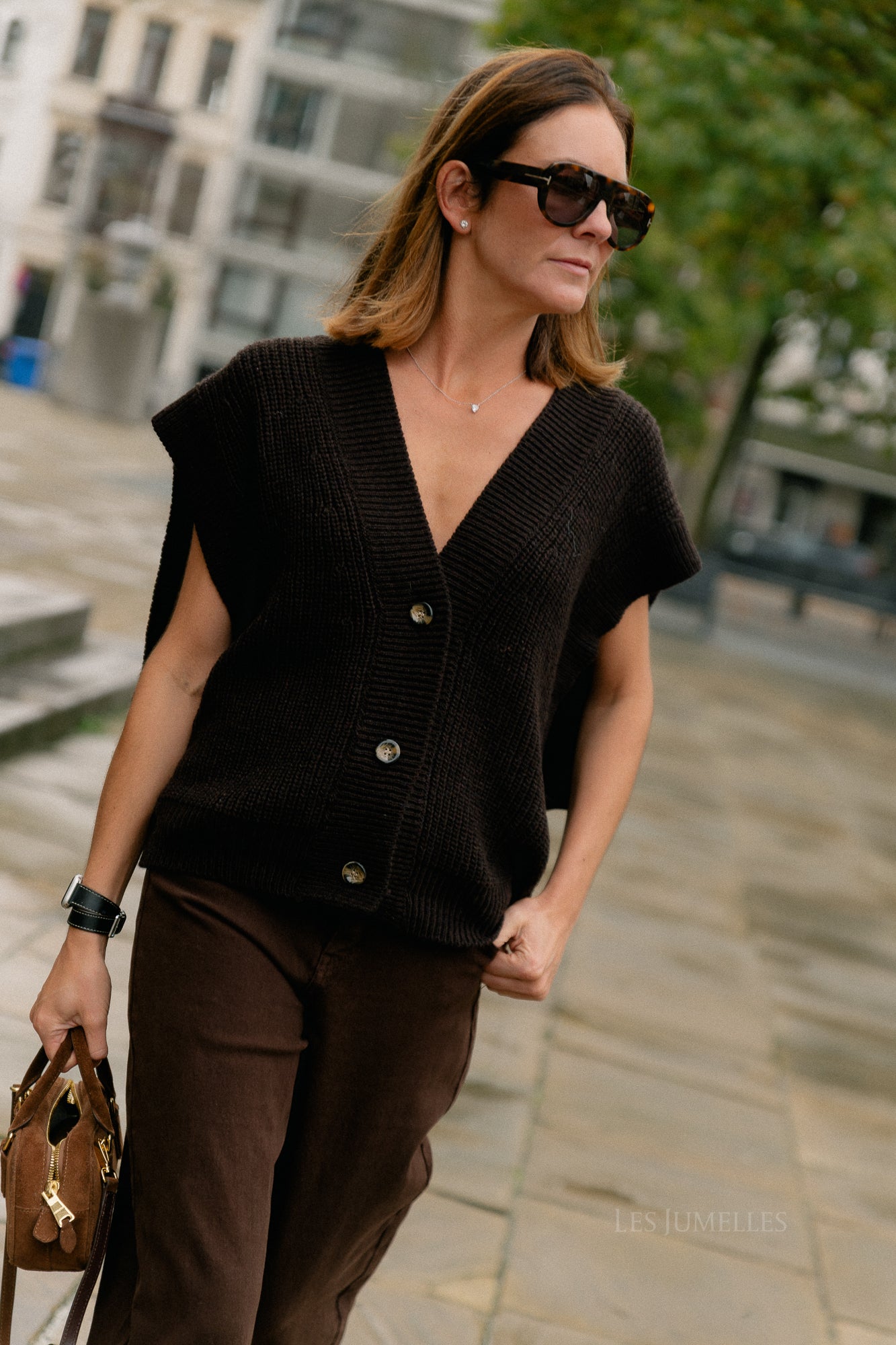 Félicia SS gilet hot chocolate