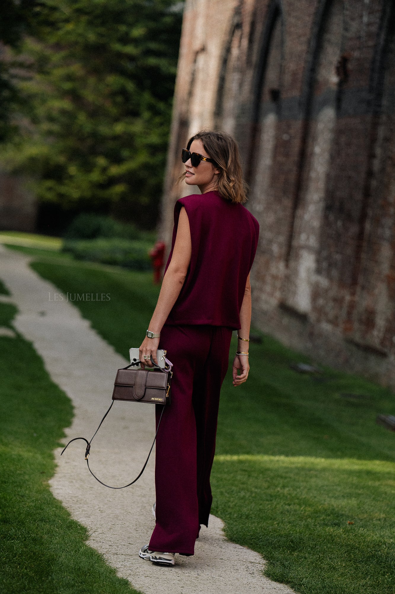 Drew wide leg pants burgundy