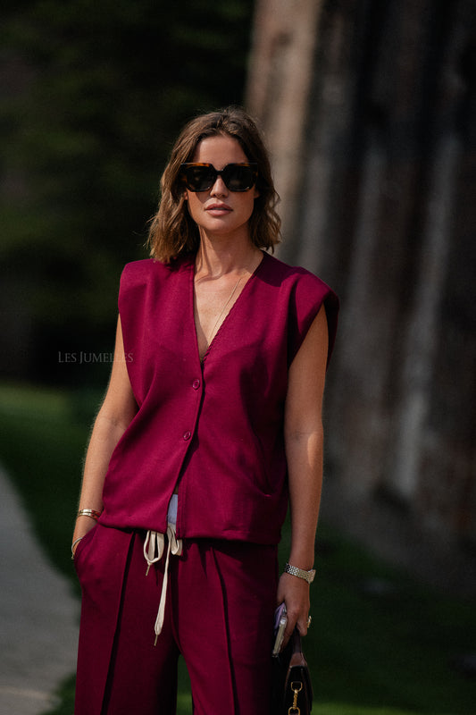 Les Jumelles Gilet sans manches Drew bordeaux