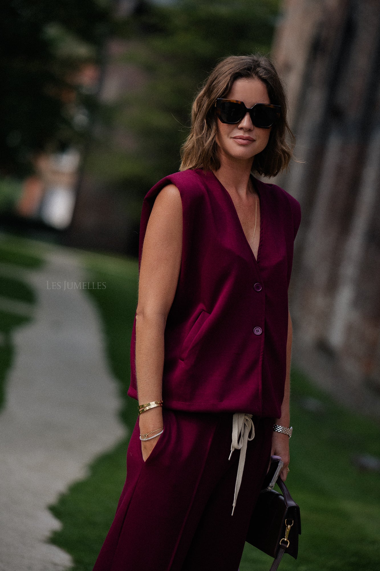 Gilet sans manches Drew bordeaux