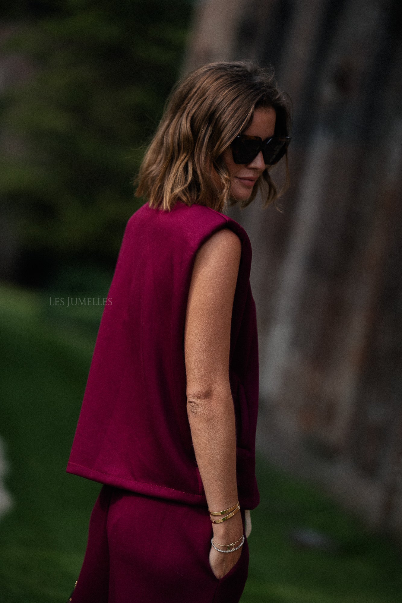 Gilet sans manches Drew bordeaux