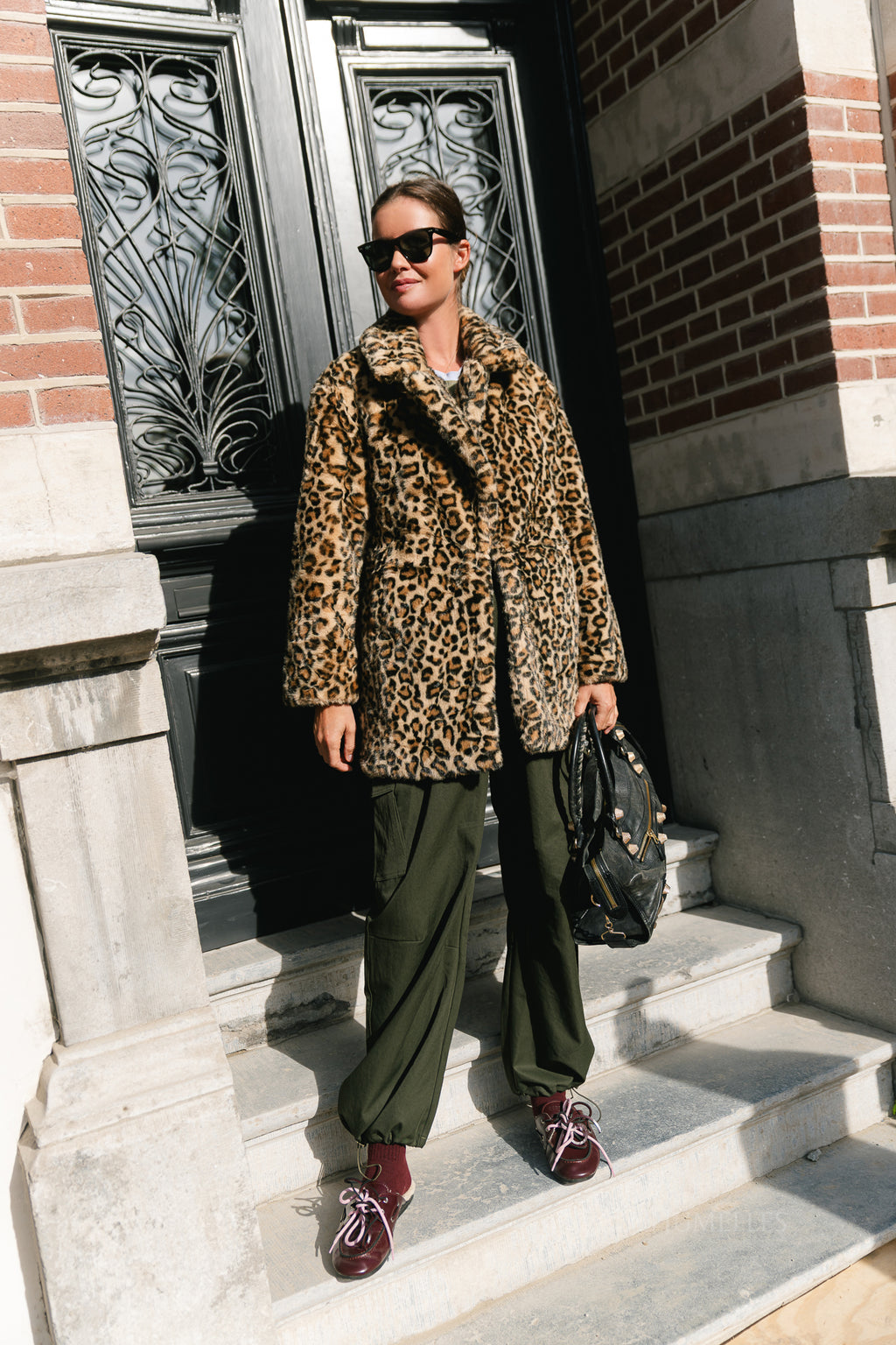 Judith leopard print faux fur coat