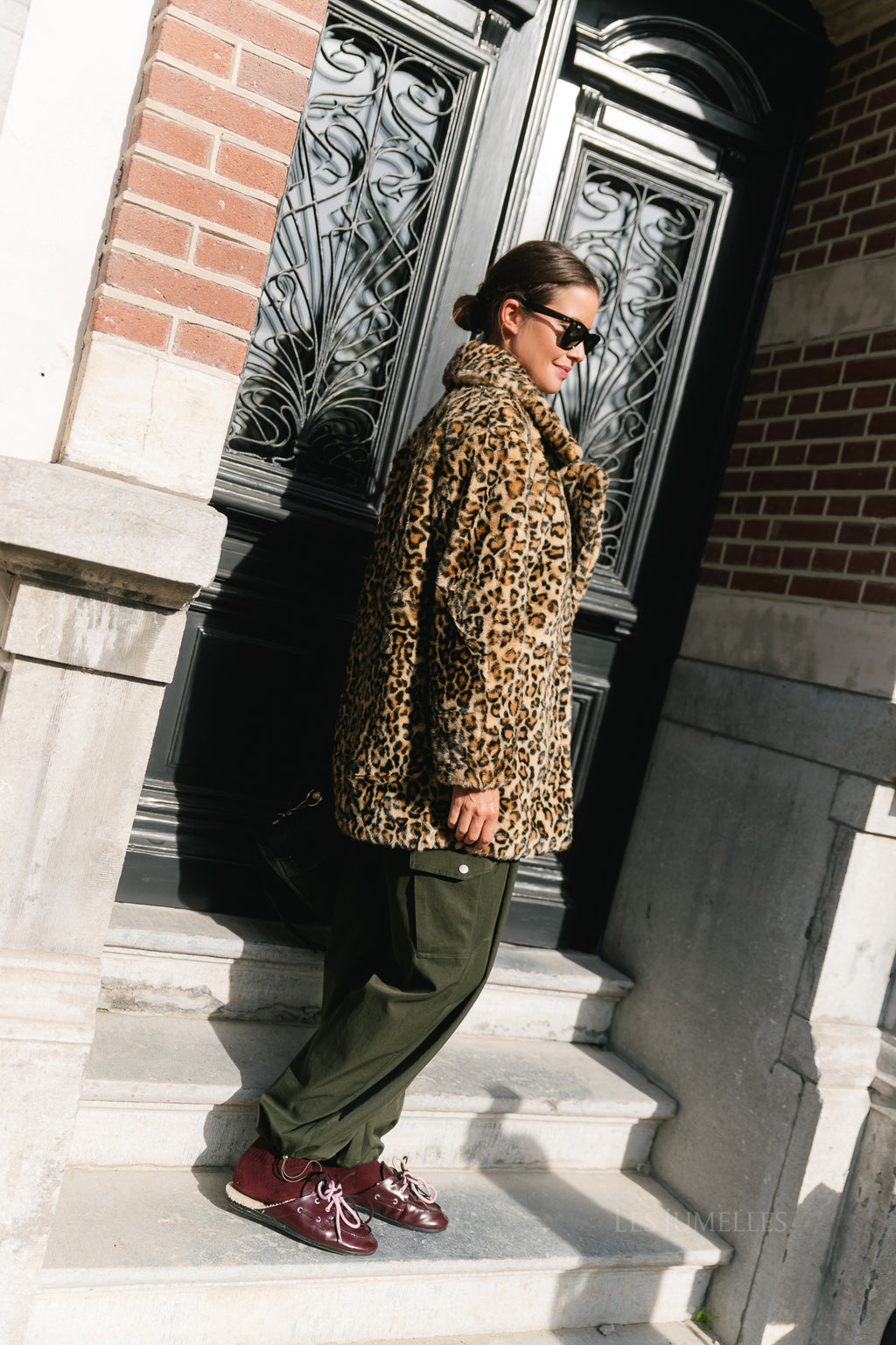 Judith leopard print faux fur coat