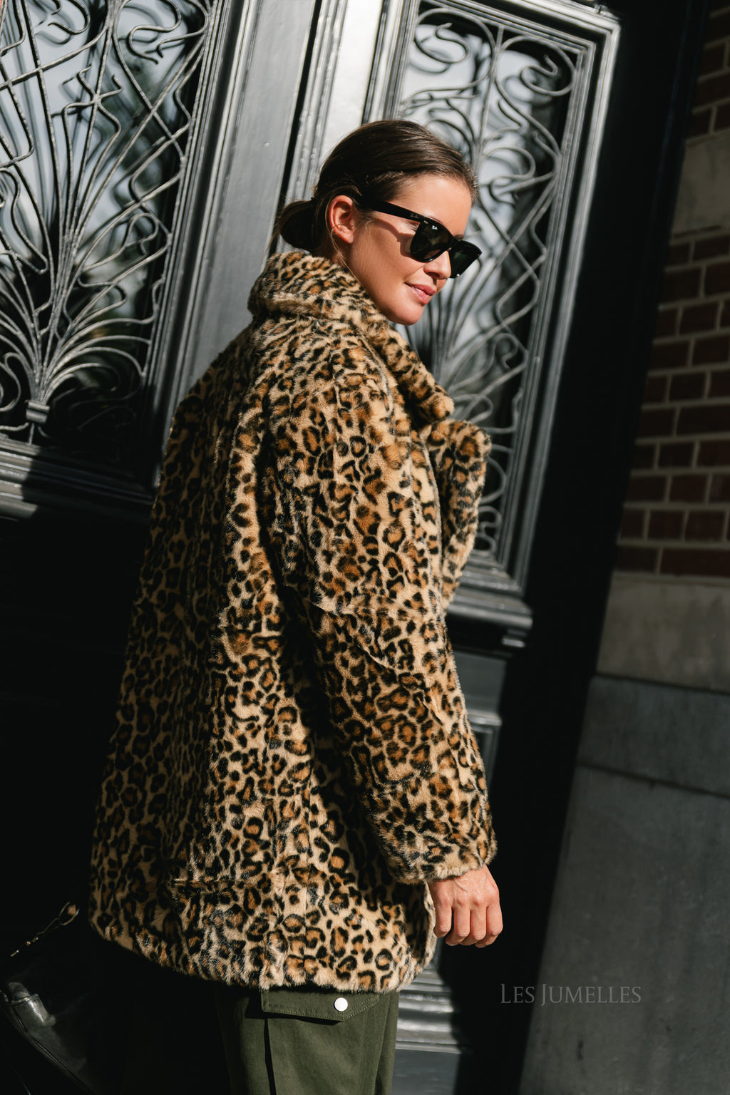 Judith leopard print faux fur coat