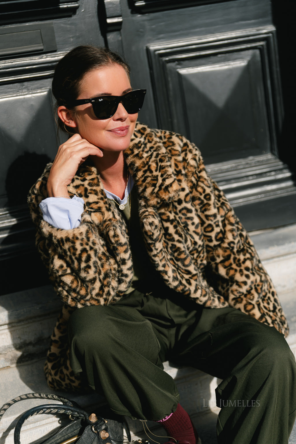 Judith leopard print faux fur coat