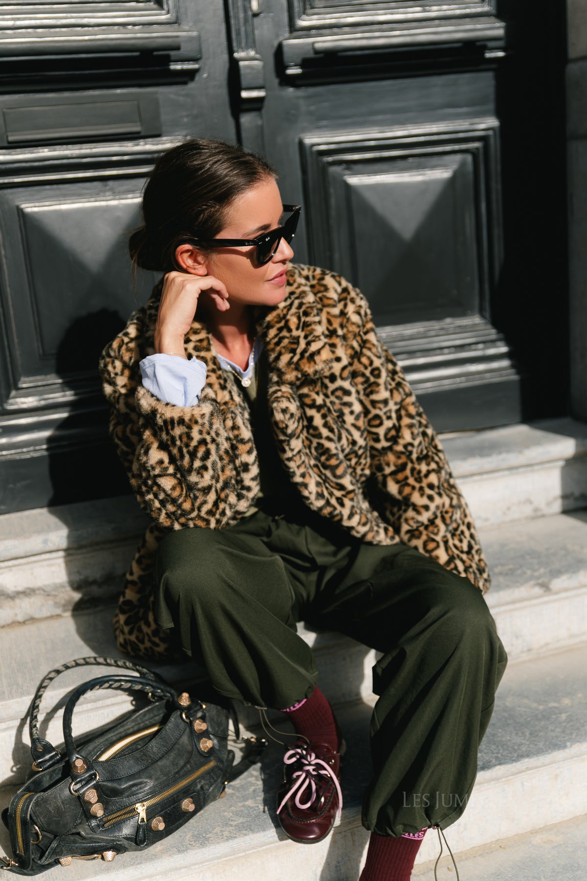 Judith leopard print faux fur coat