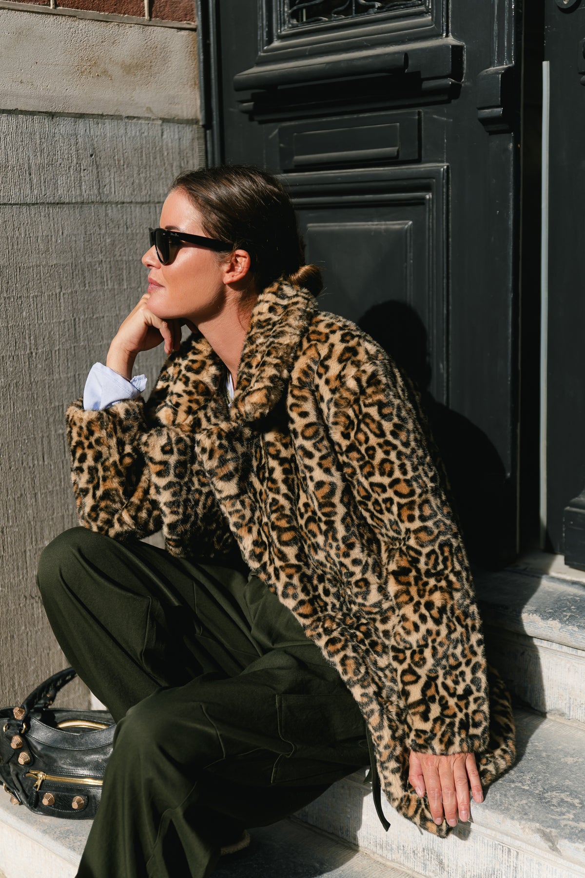 Judith leopard print faux fur coat