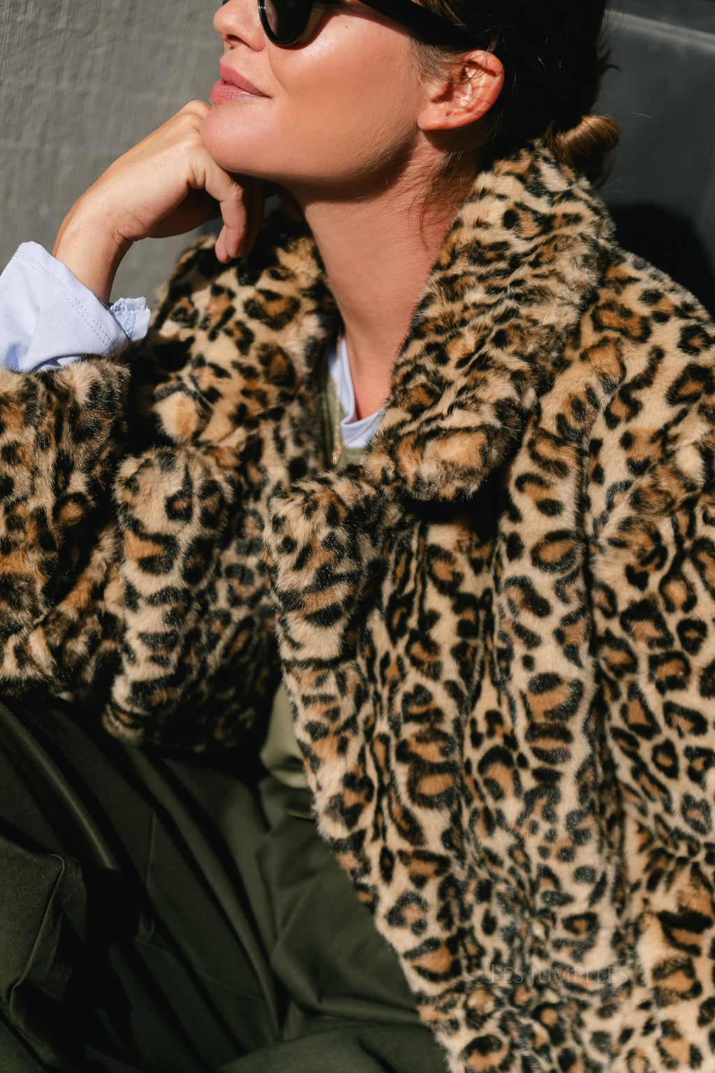 Judith leopard print faux fur coat