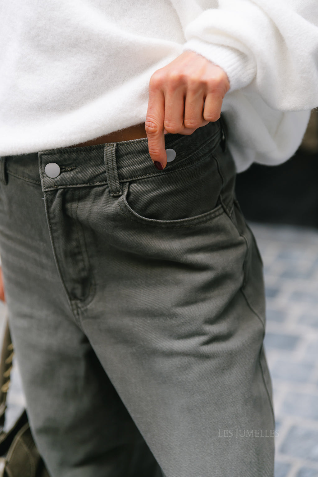 VIPukka HW color wash barrel jeans forest night/washed