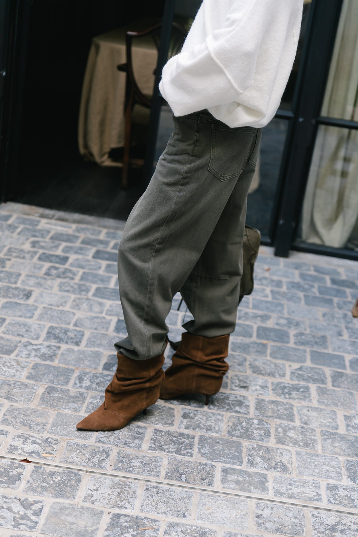 VIPukka HW color wash barrel jeans forest night/washed