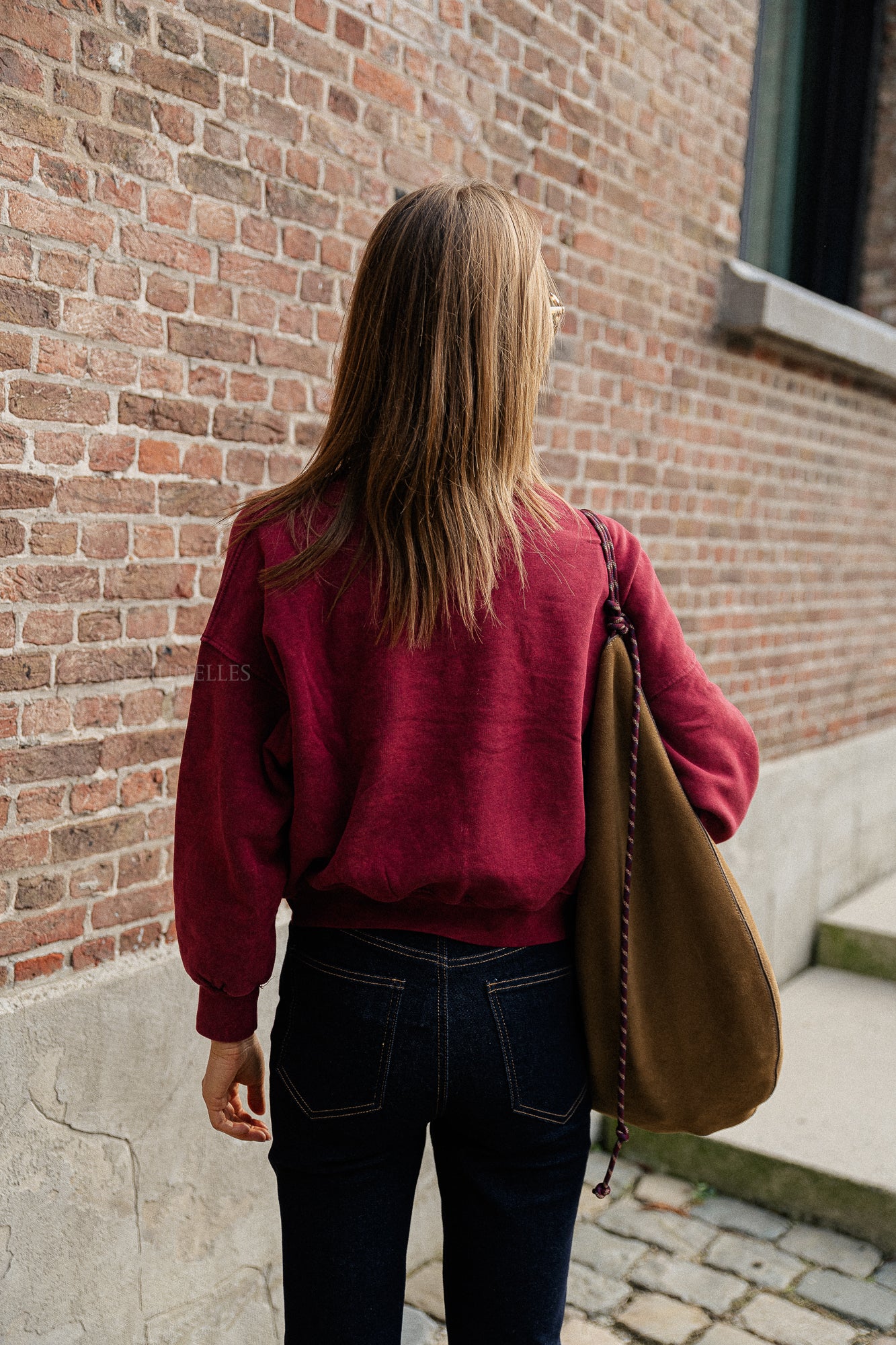 Jill cropped sweater burgundy