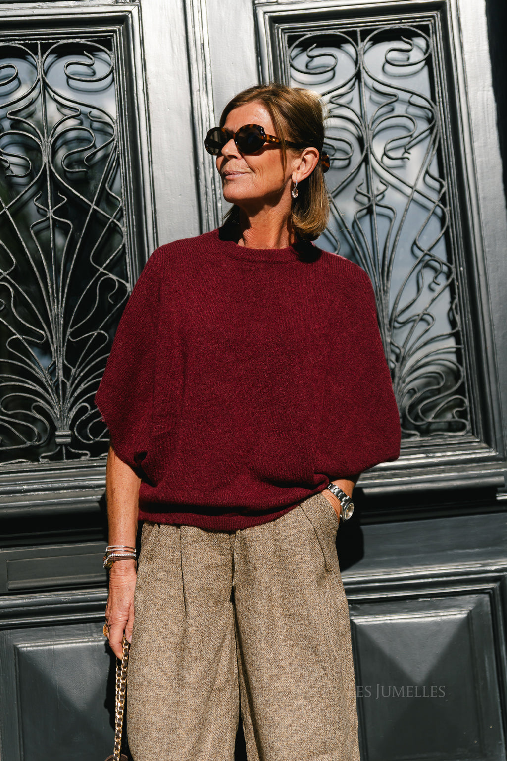 Elaine knitted jumper burgundy