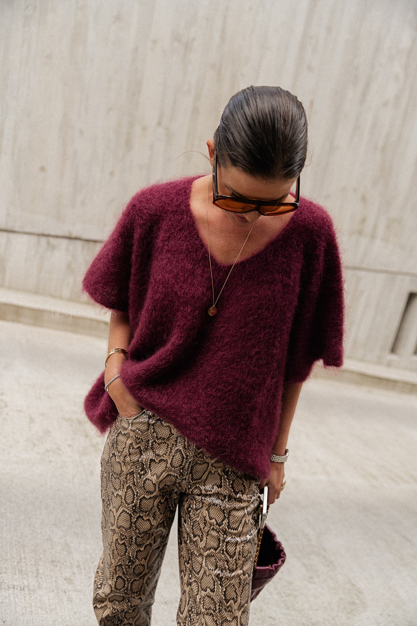 Pull Odile bordeaux