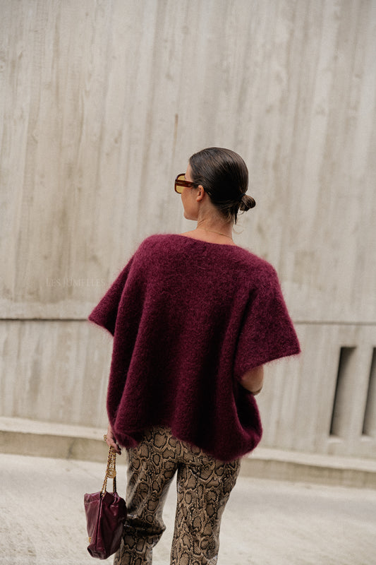 Les Jumelles Pull Odile bordeaux