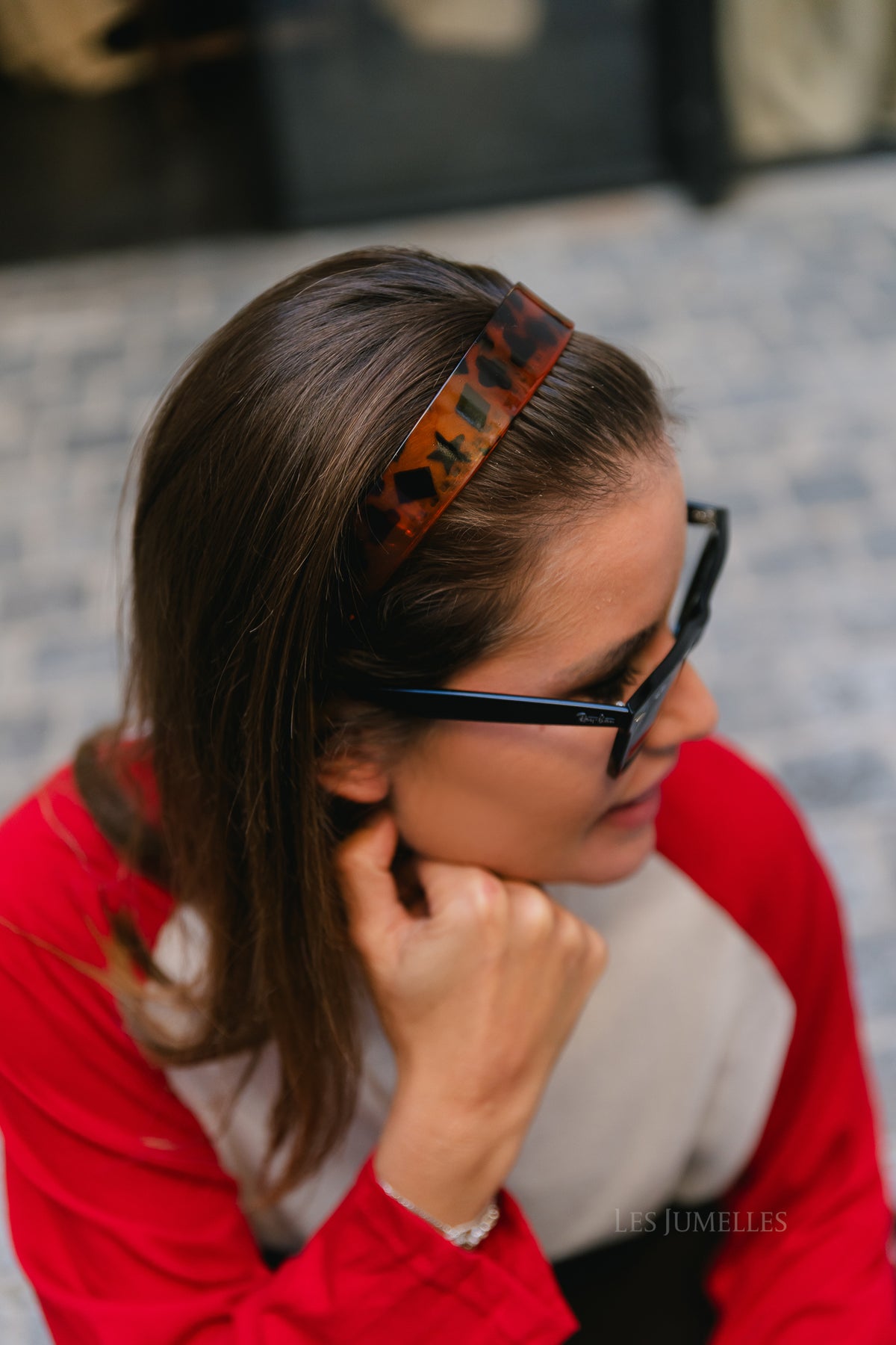 Wide tortoiseshell headband brown