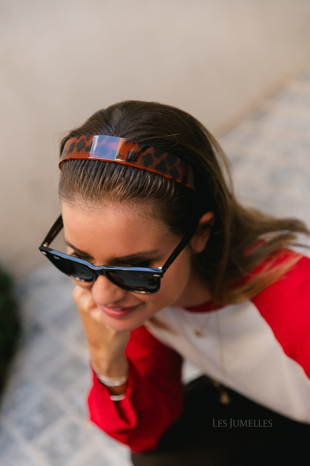 Wide tortoiseshell headband brown