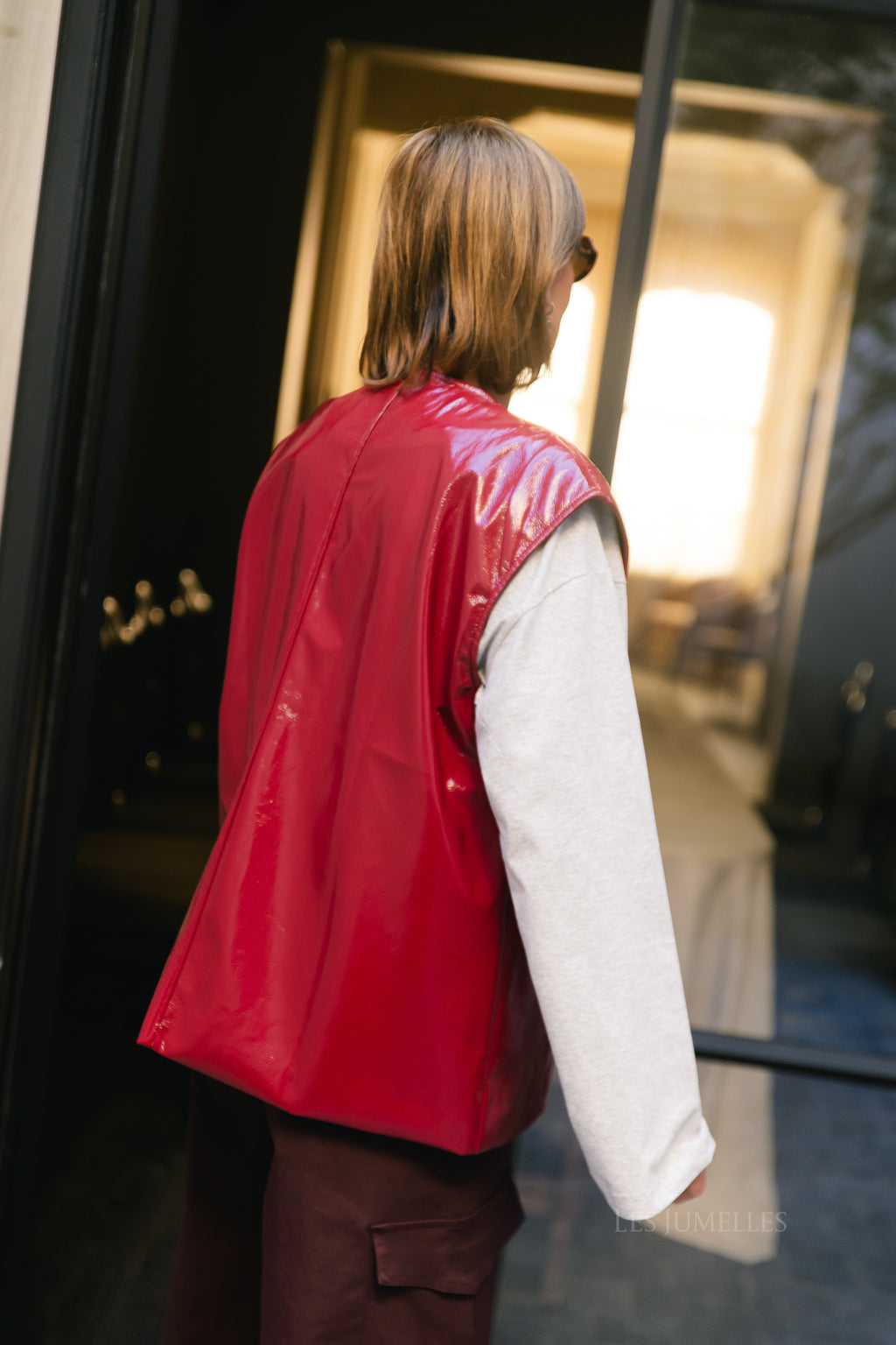 Sloan SL PU jacket cherry red
