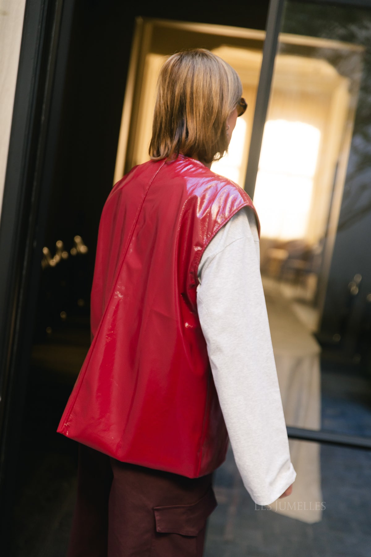 Sloan SL PU jacket cherry red