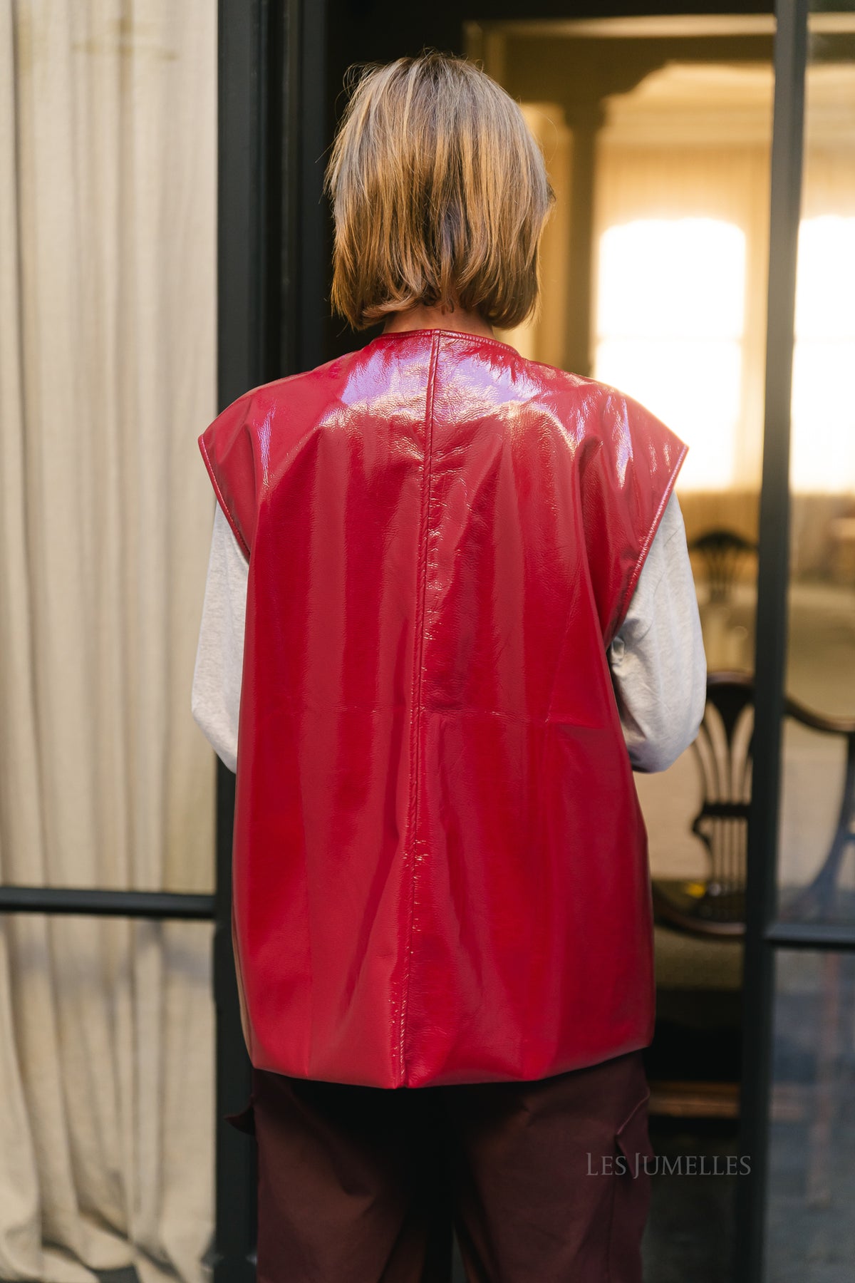 Sloan SL PU jacket cherry red