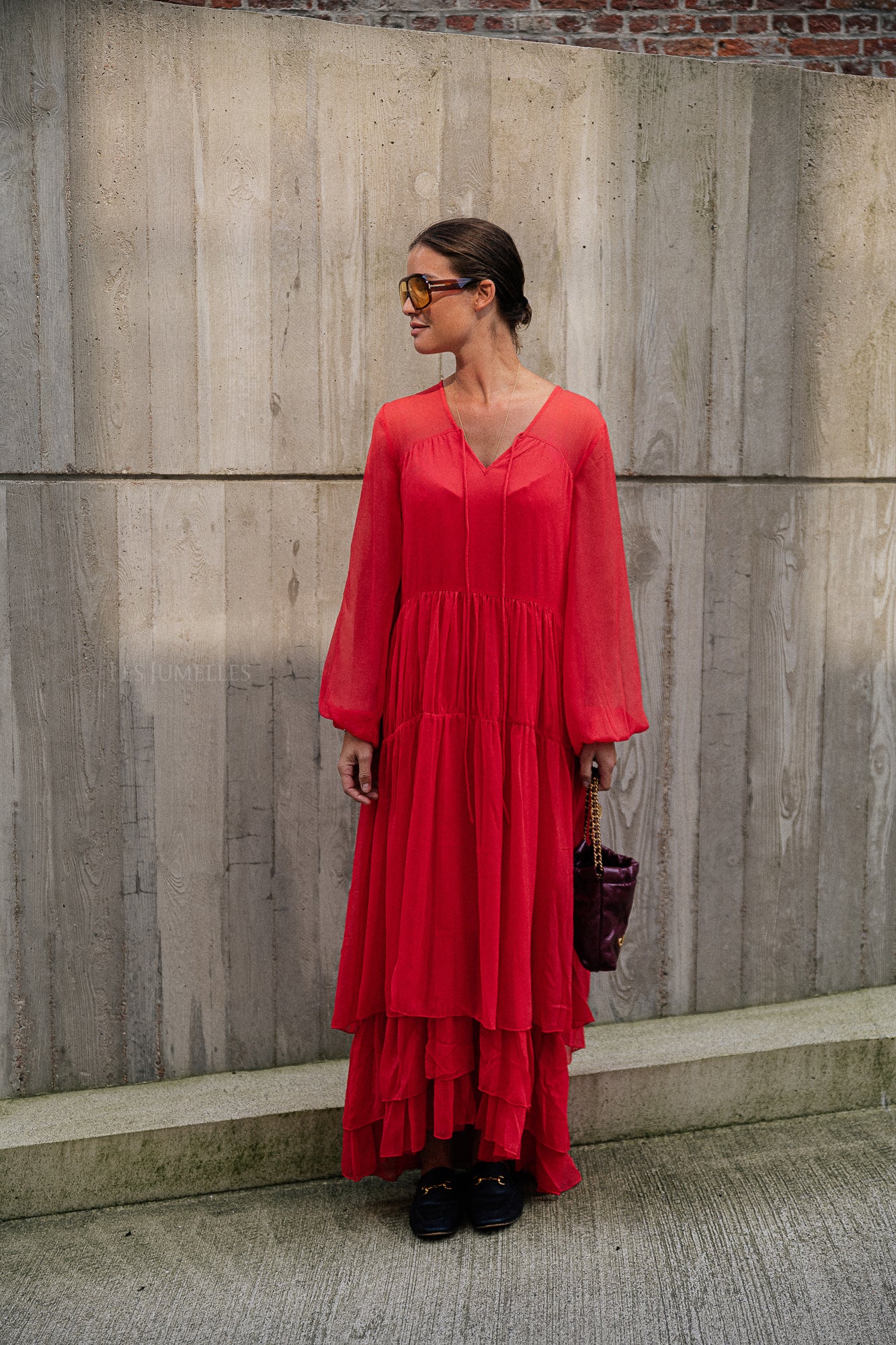 Robe longue VIKale L/S rouge coquelicot