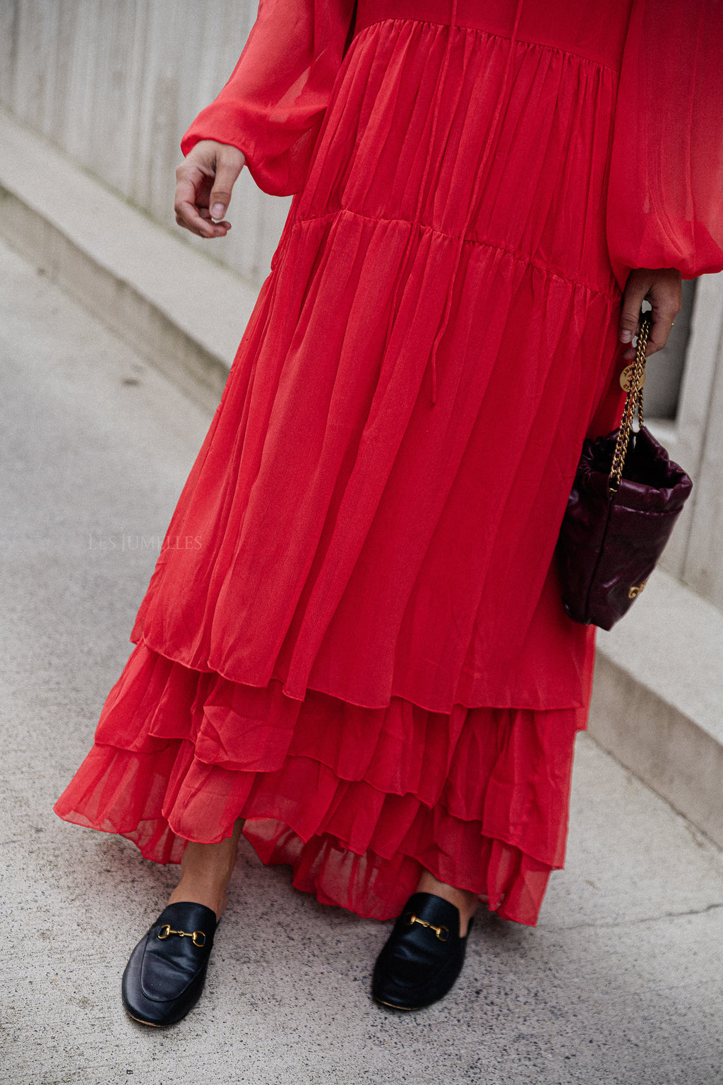 VIKale L/S Maxikleid Mohnrot