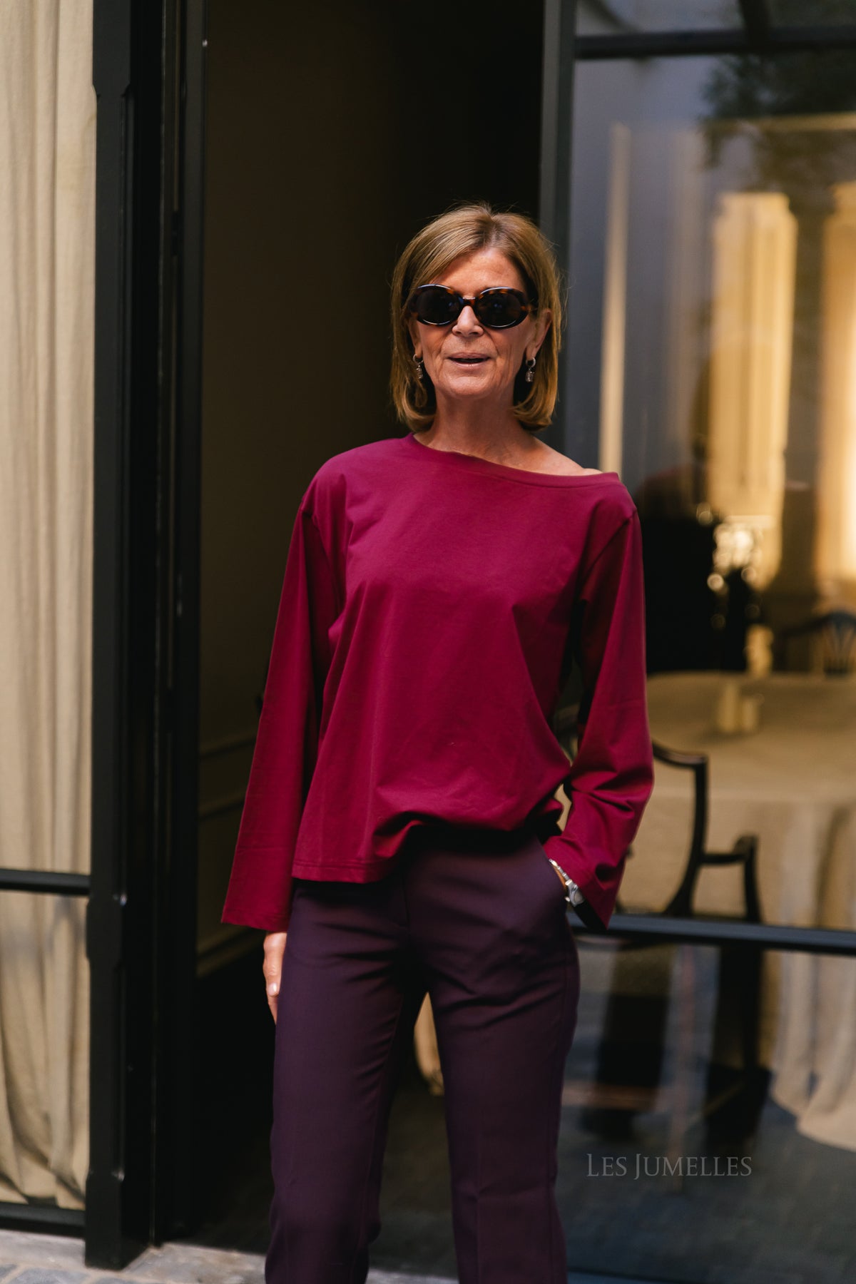 Tamsin long sleeve top burgundy