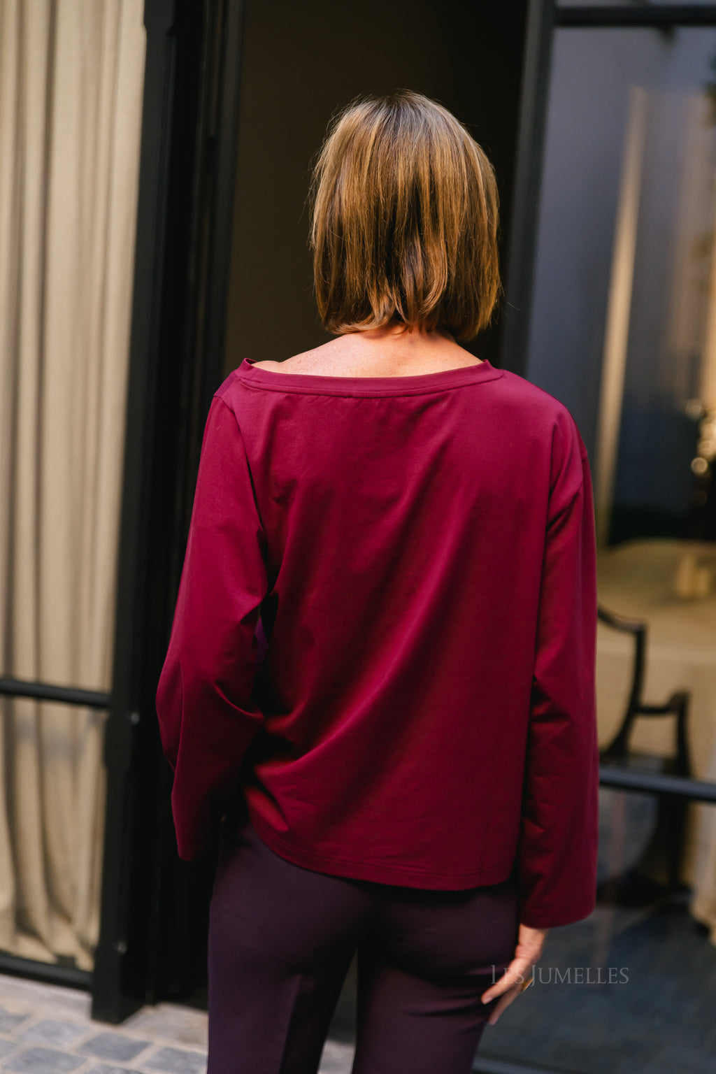 Tamsin long sleeve top burgundy