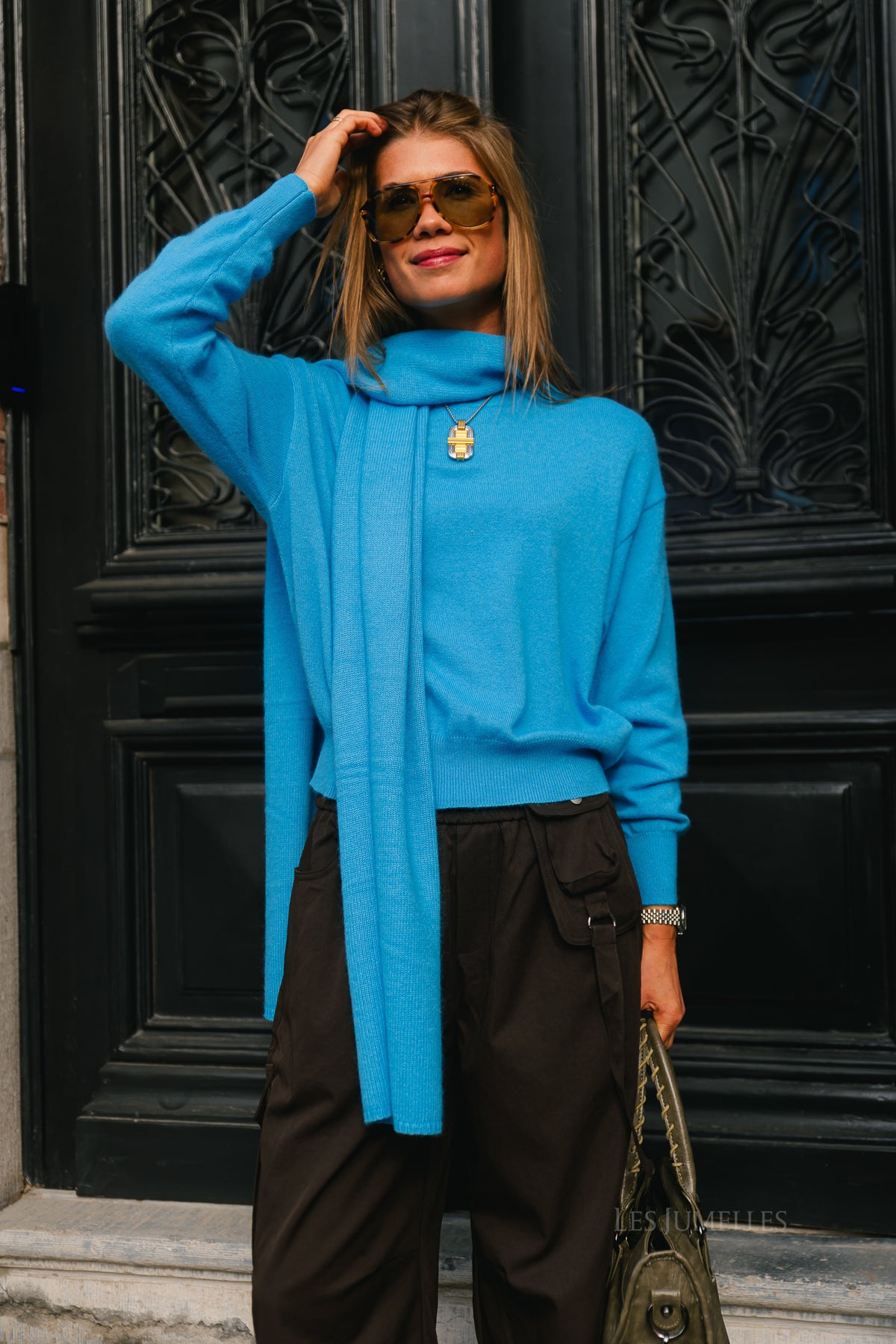 Mila LS knitted jumper vivid blue