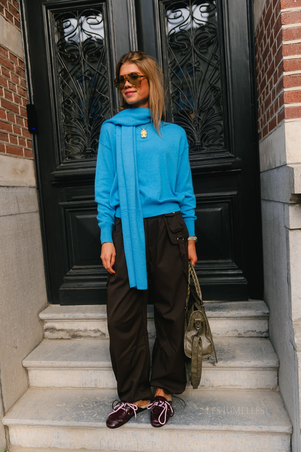 Mila LS knitted jumper vivid blue