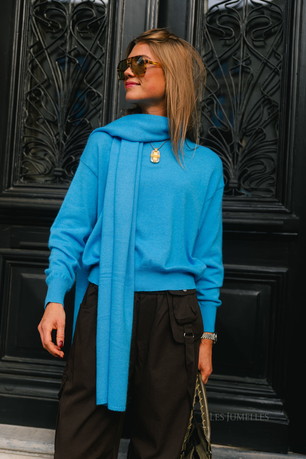 Mila LS knitted jumper vivid blue