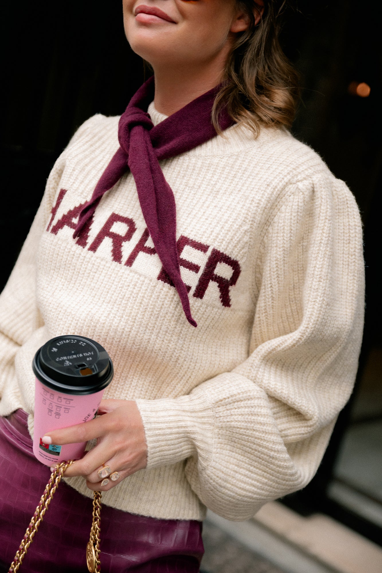 SLFMaria narrow cashmere scarf fig