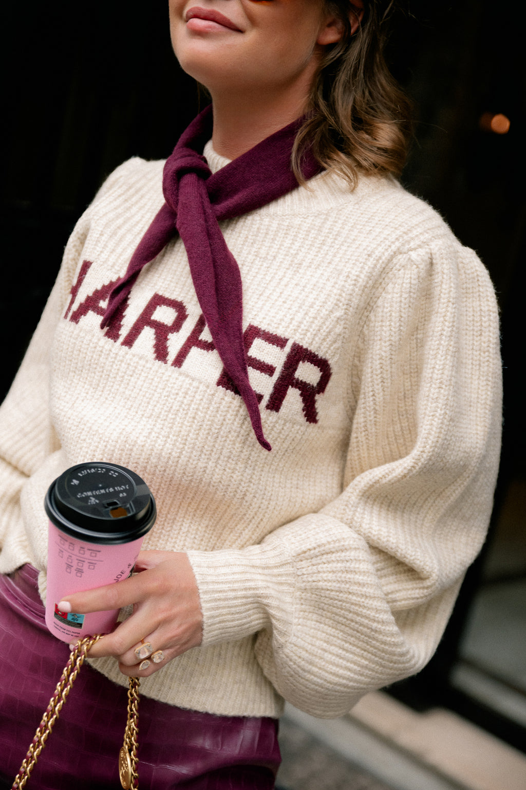 SLFMaria narrow cashmere scarf fig