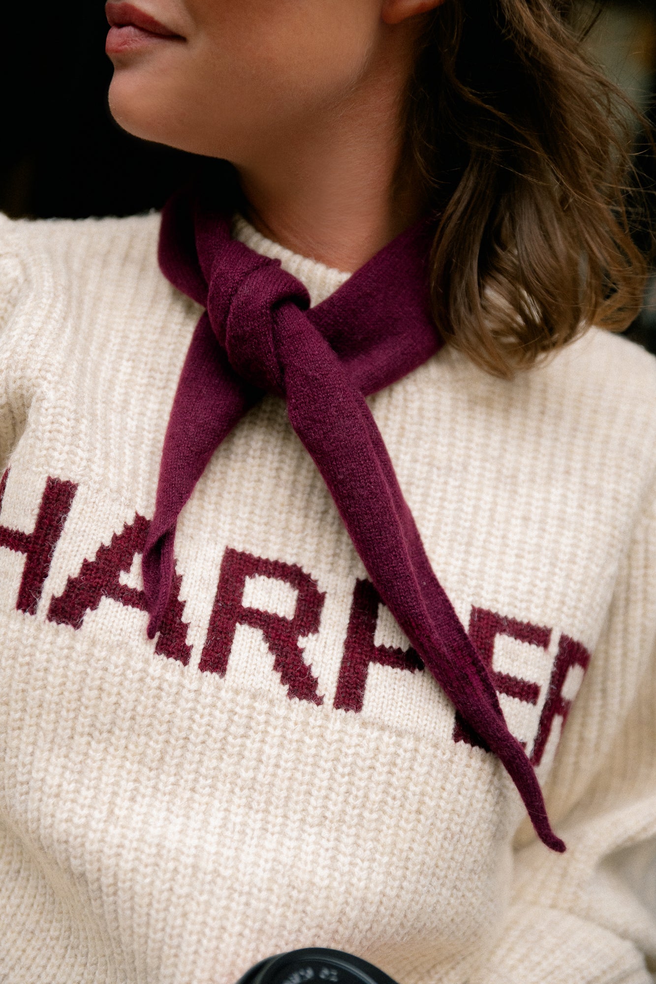 SLFMaria narrow cashmere scarf fig