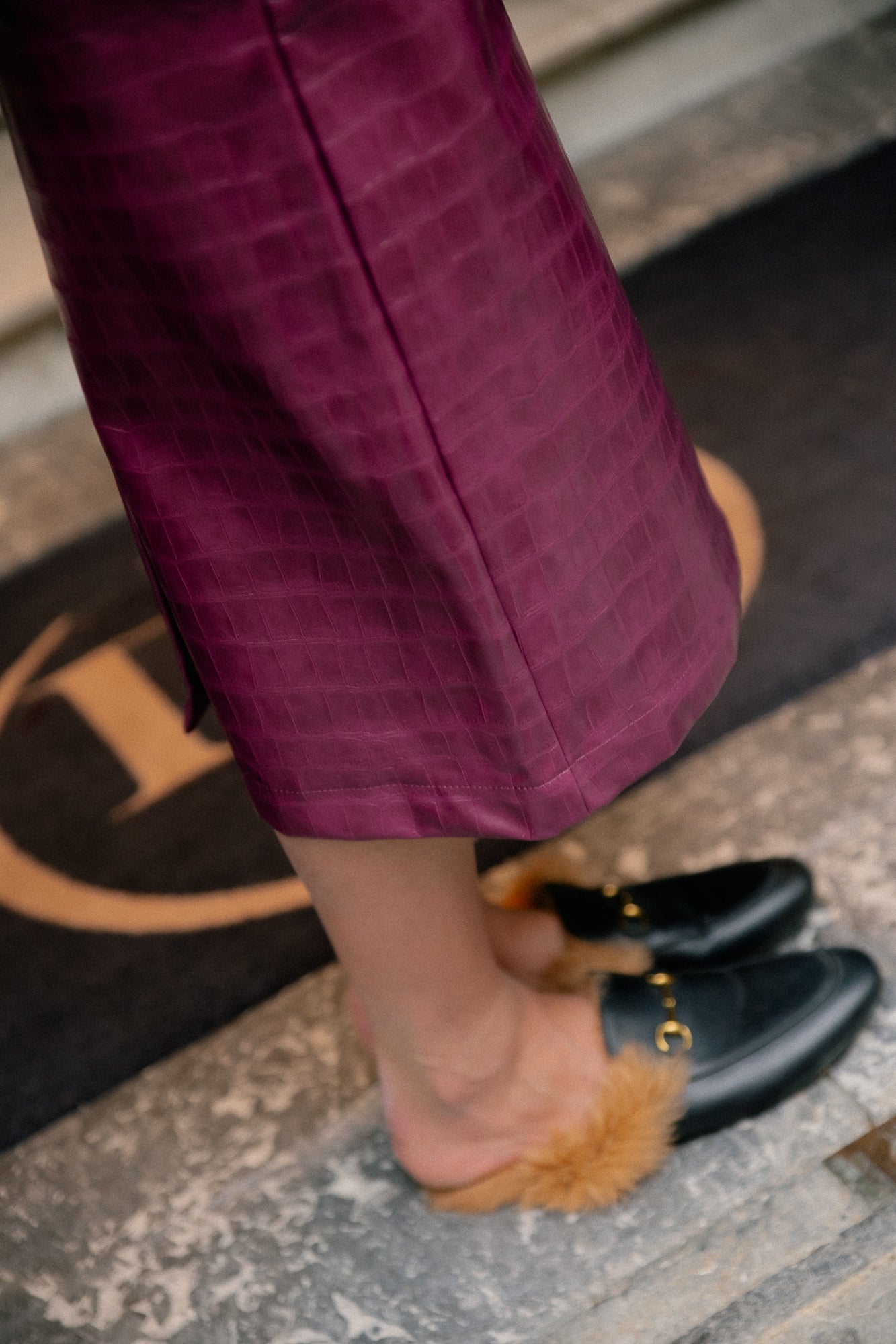 OBJSalva HW pencil skirt mauve wine