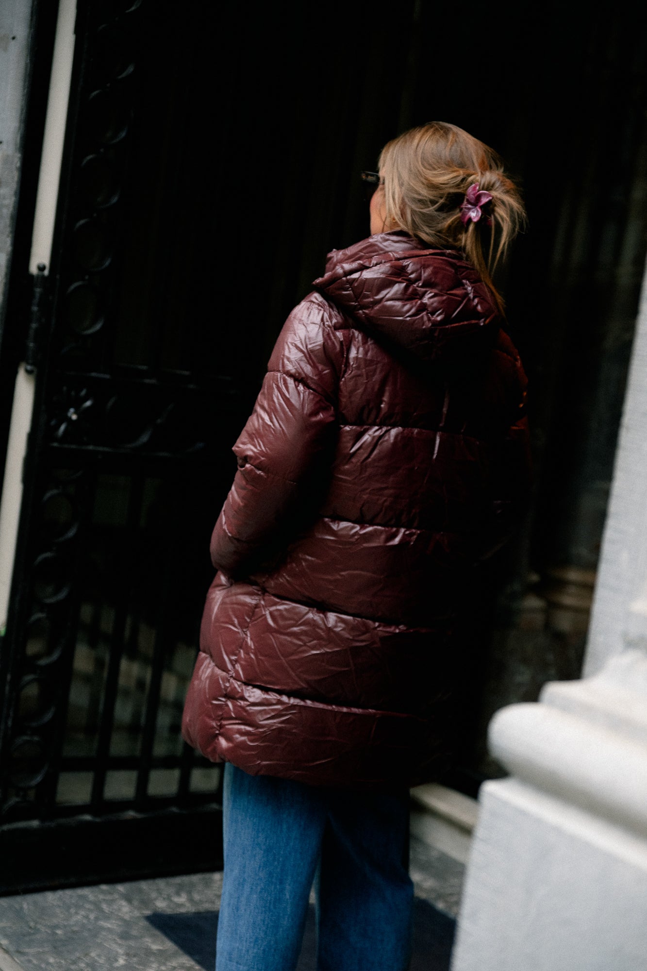 VILidda L/S hood shinny puffer jacket fig