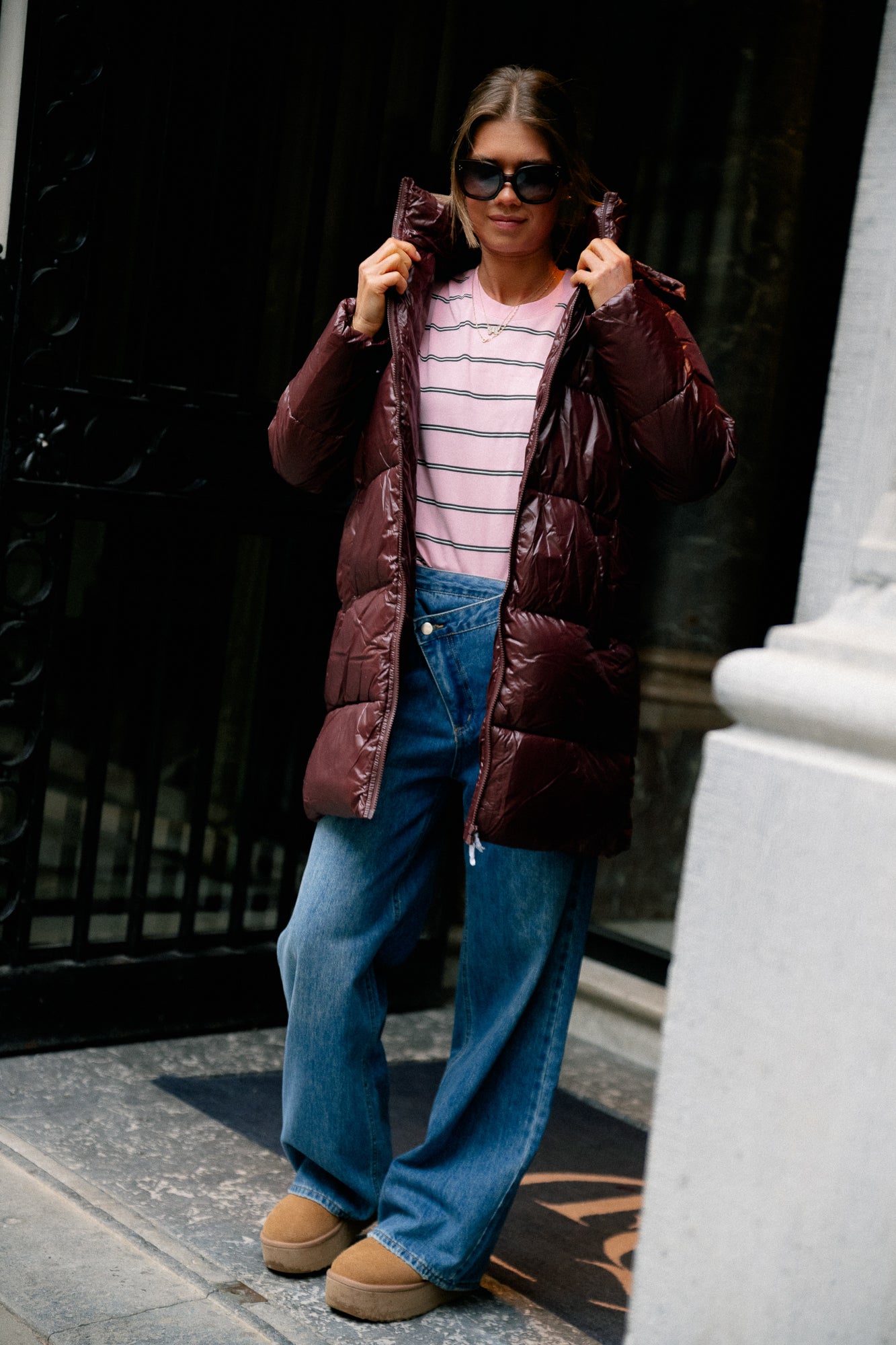 VILidda L/S hood shinny puffer jacket fig