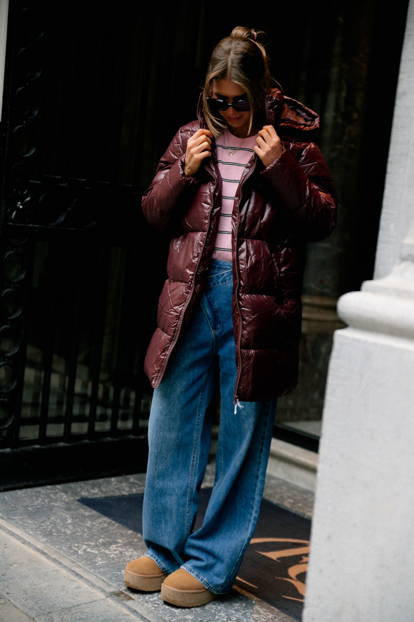 VILidda L/S hood shinny puffer jacket fig