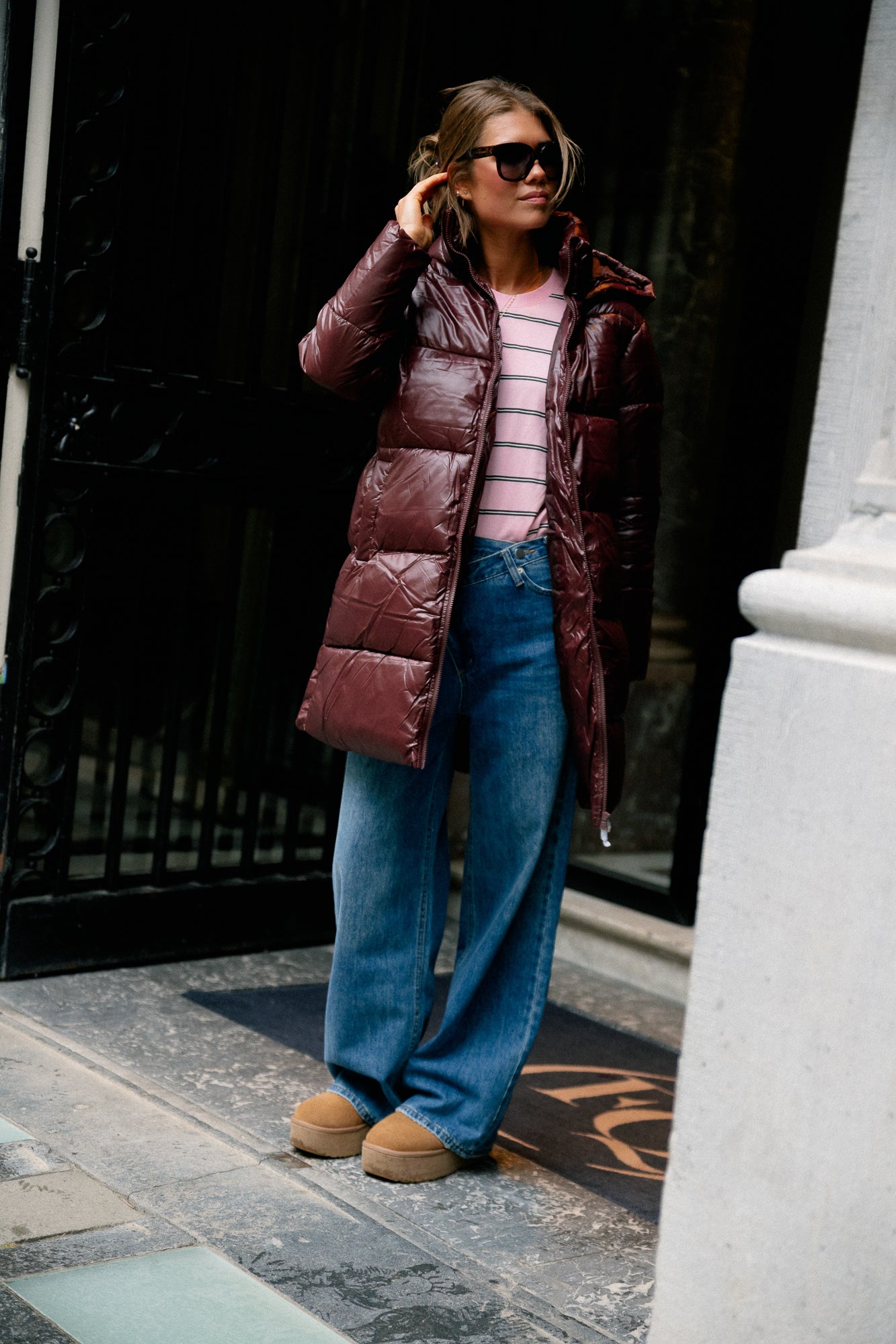 VILidda L/S hood shinny puffer jacket fig