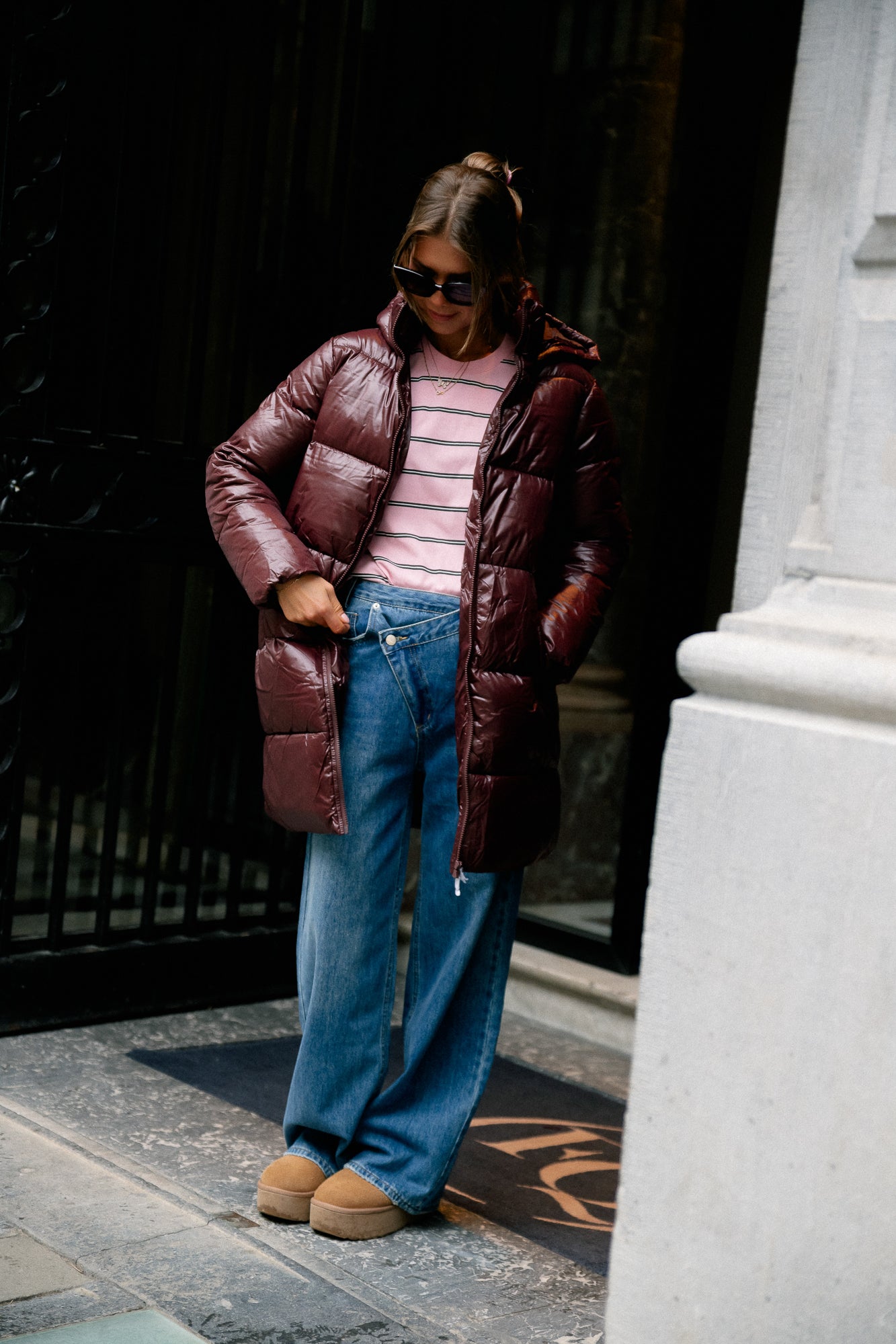 VILidda L/S hood shinny puffer jacket fig
