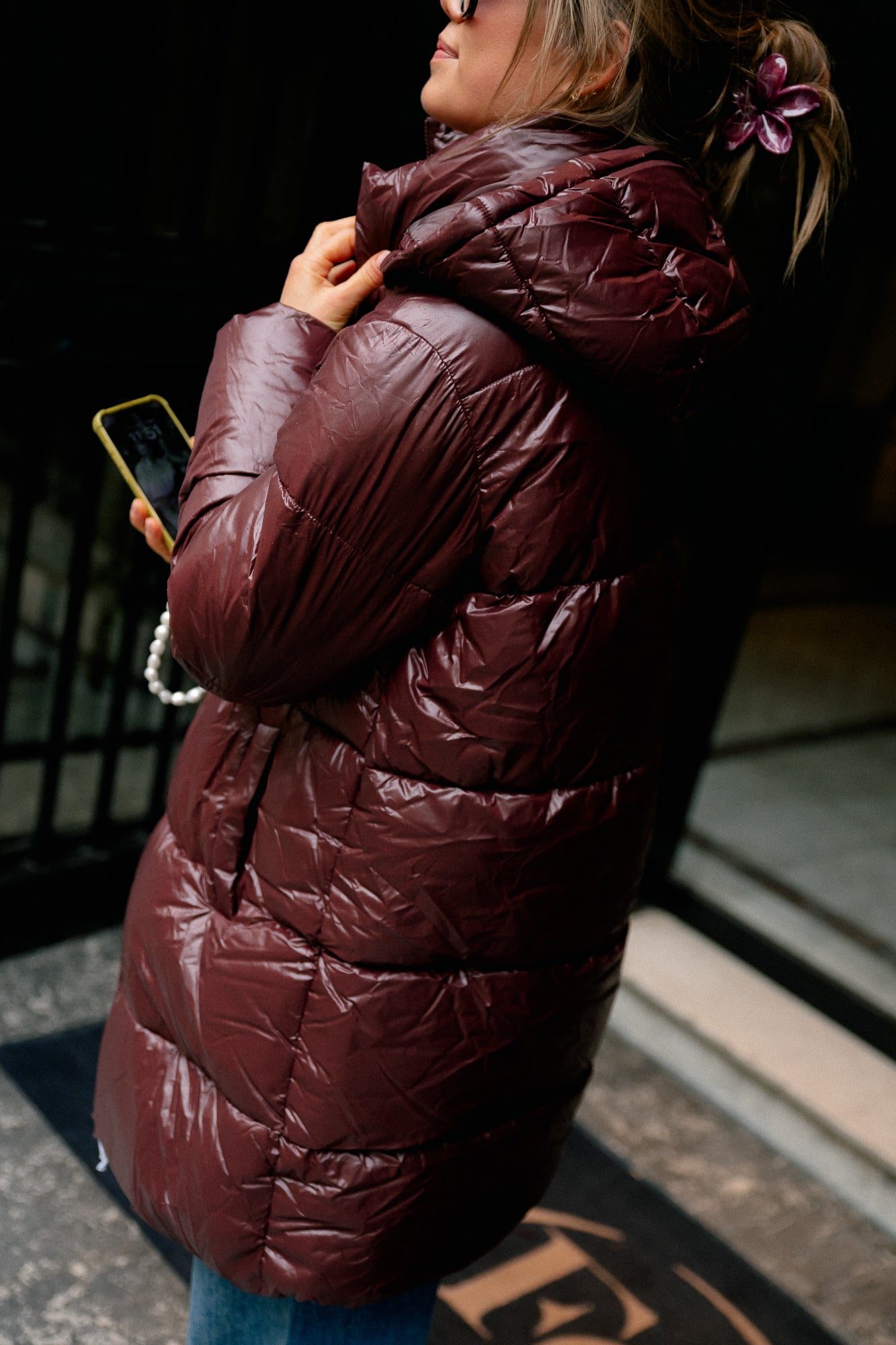 VILidda L/S hood shinny puffer jacket fig