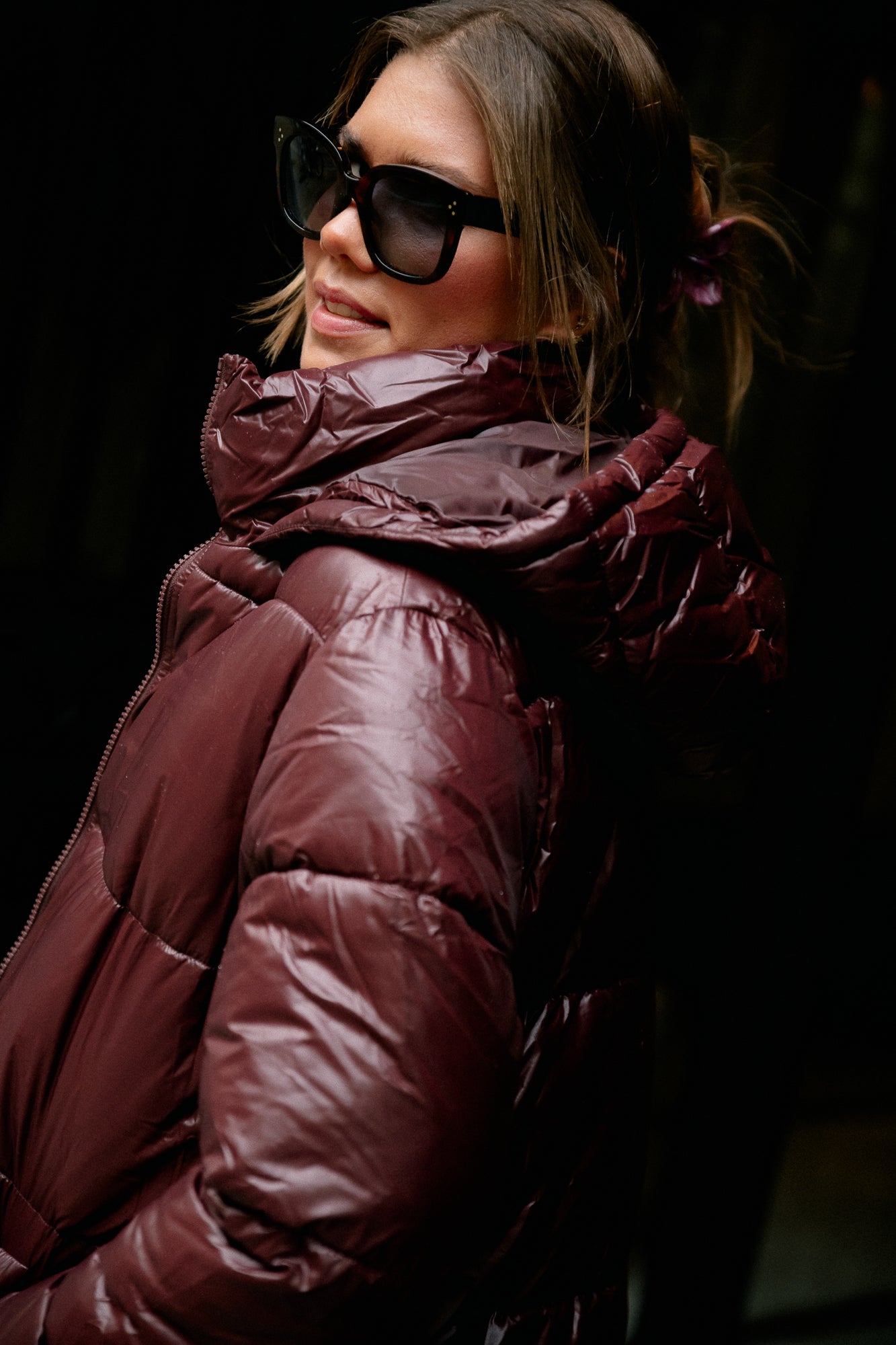 VILidda L/S hood shinny puffer jacket fig