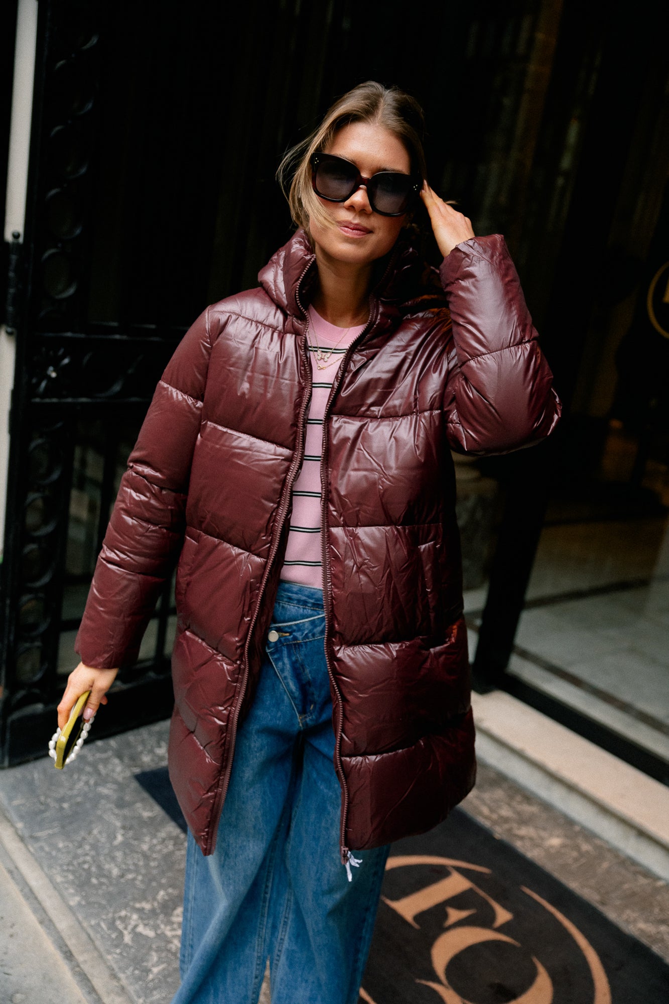 VILidda L/S hood shinny puffer jacket fig