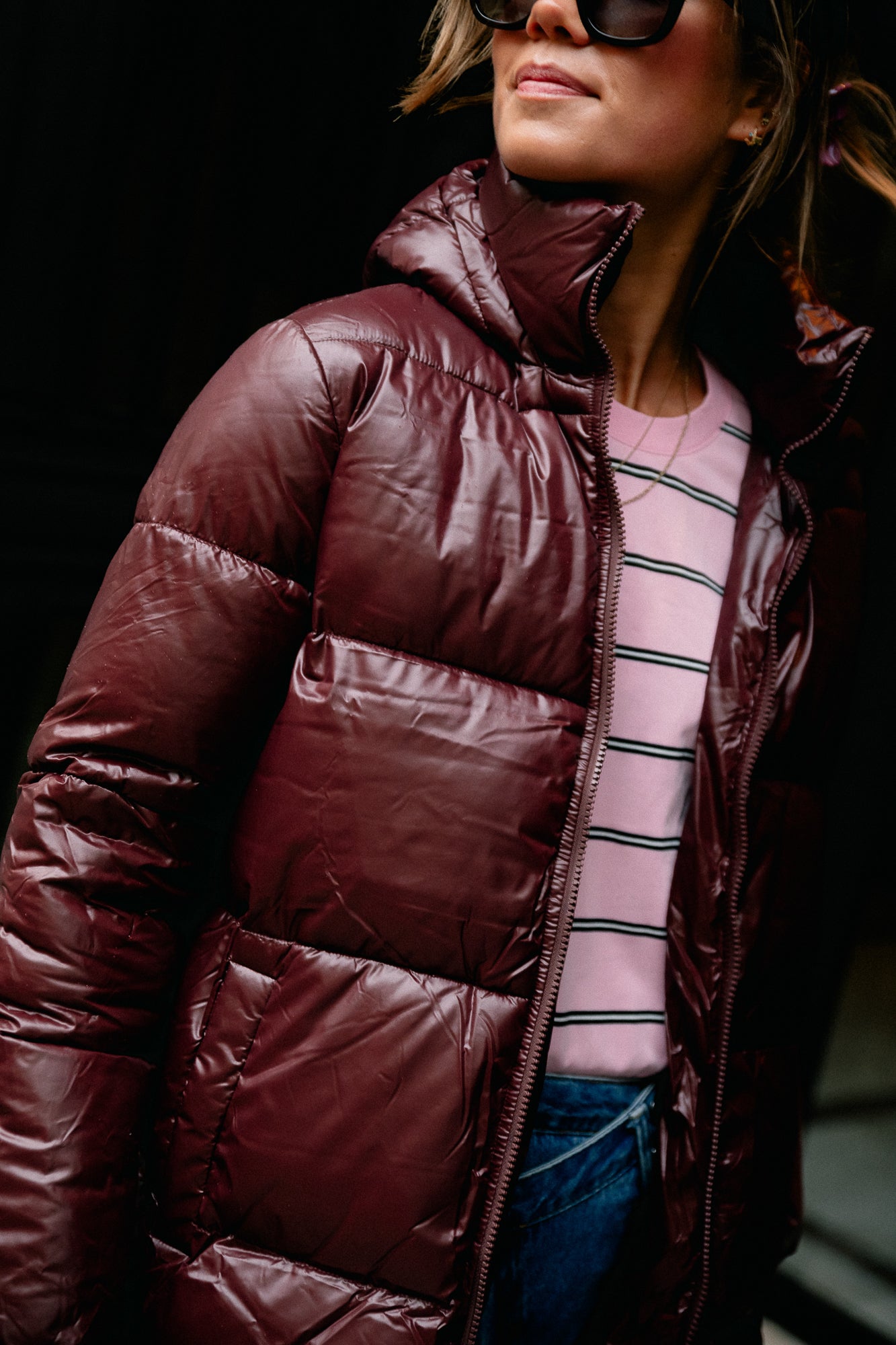 VILidda L/S hood shinny puffer jacket fig