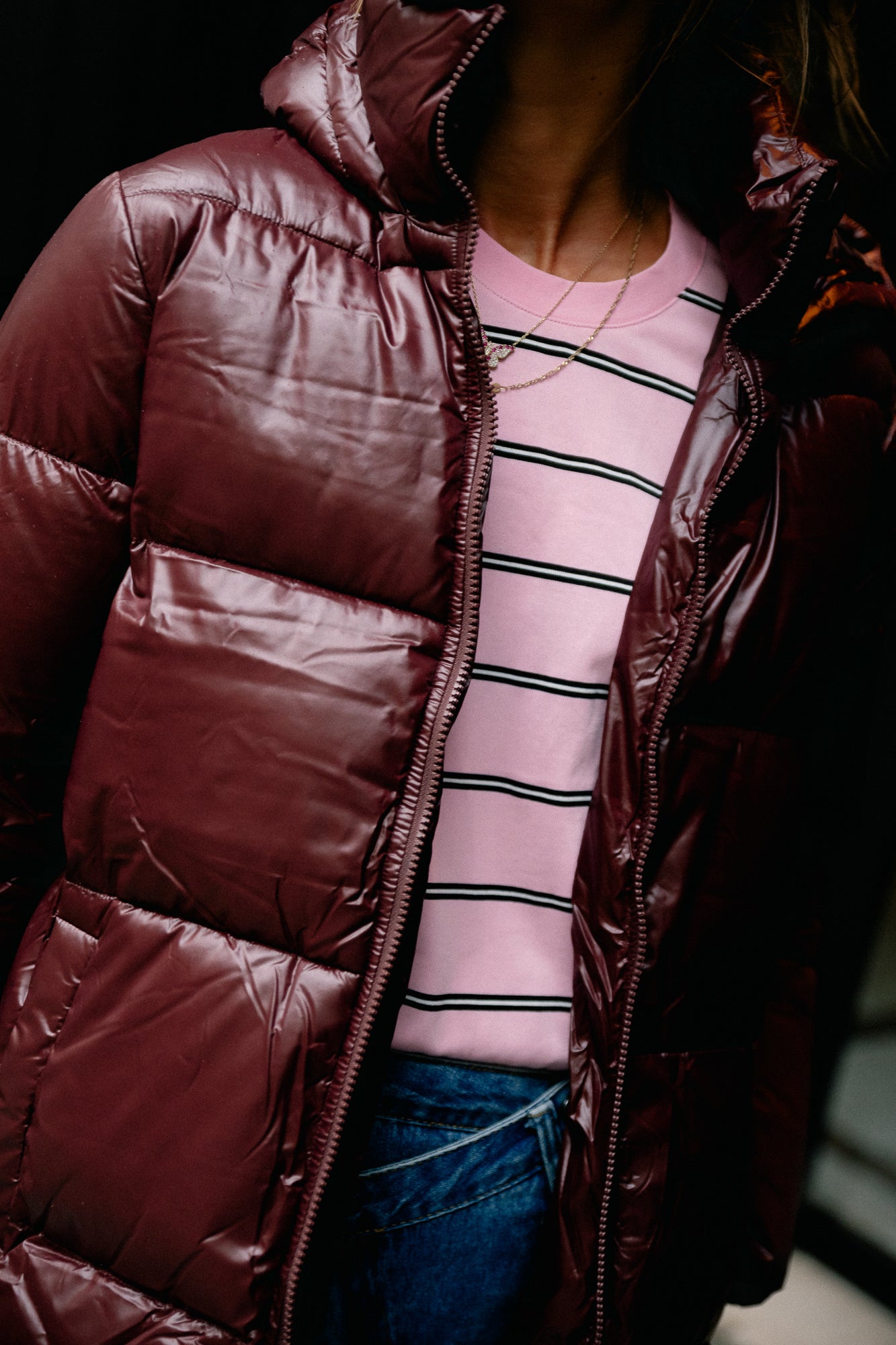 VILidda L/S hood shinny puffer jacket fig