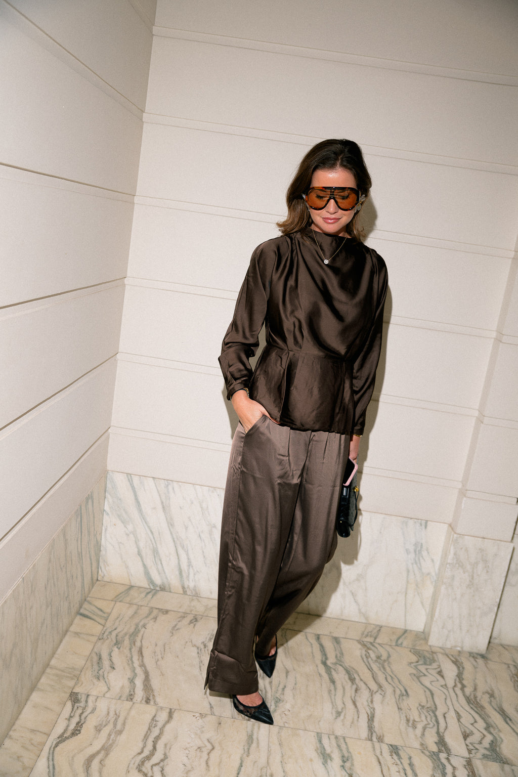 YASYera LS top chocolate brown