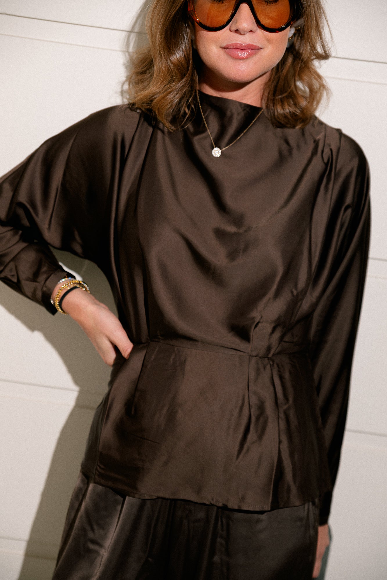 YASYera LS top chocolate brown