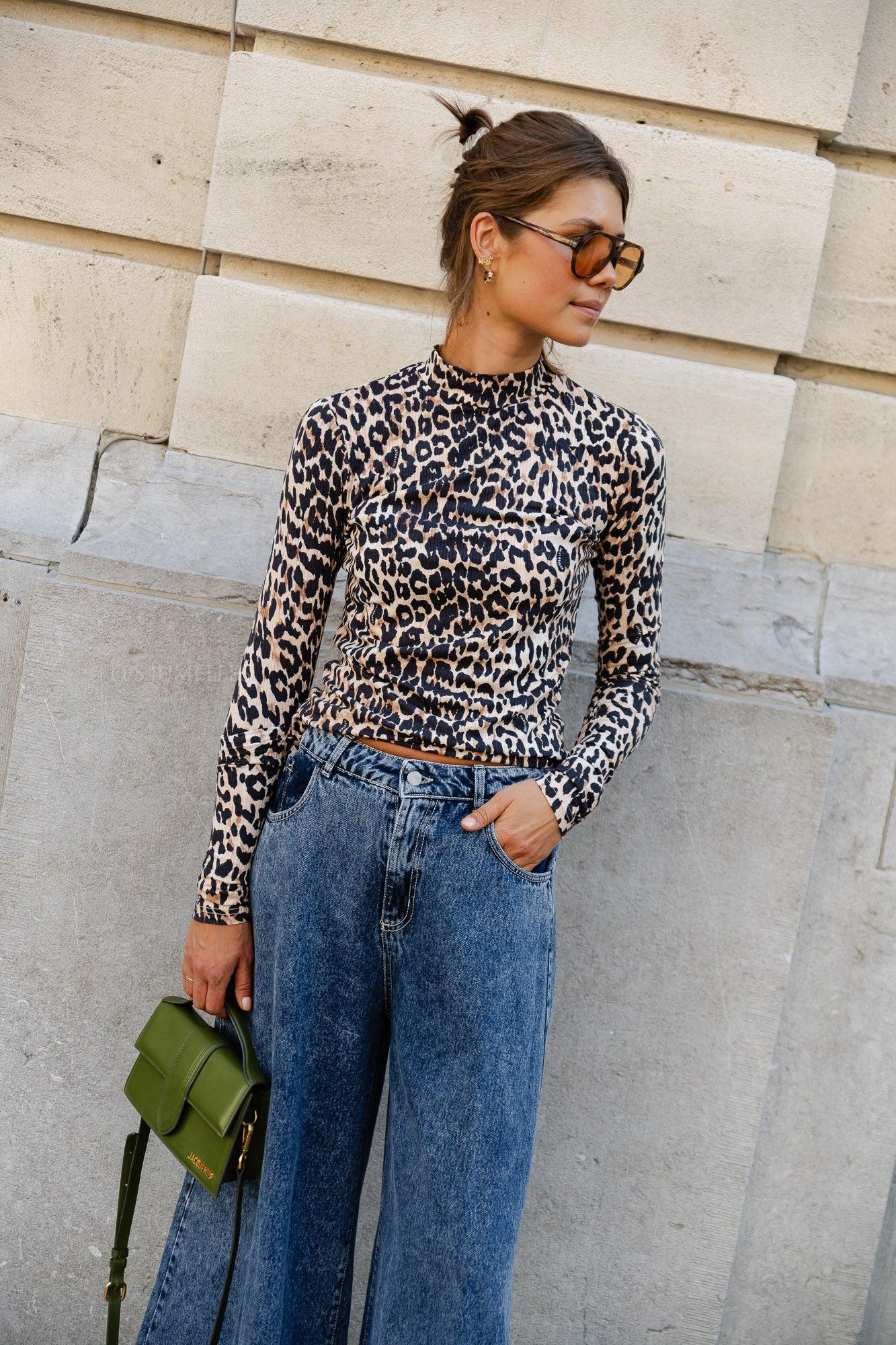 <tc>Lexie shirt luipaard print met lange mouwen</tc>