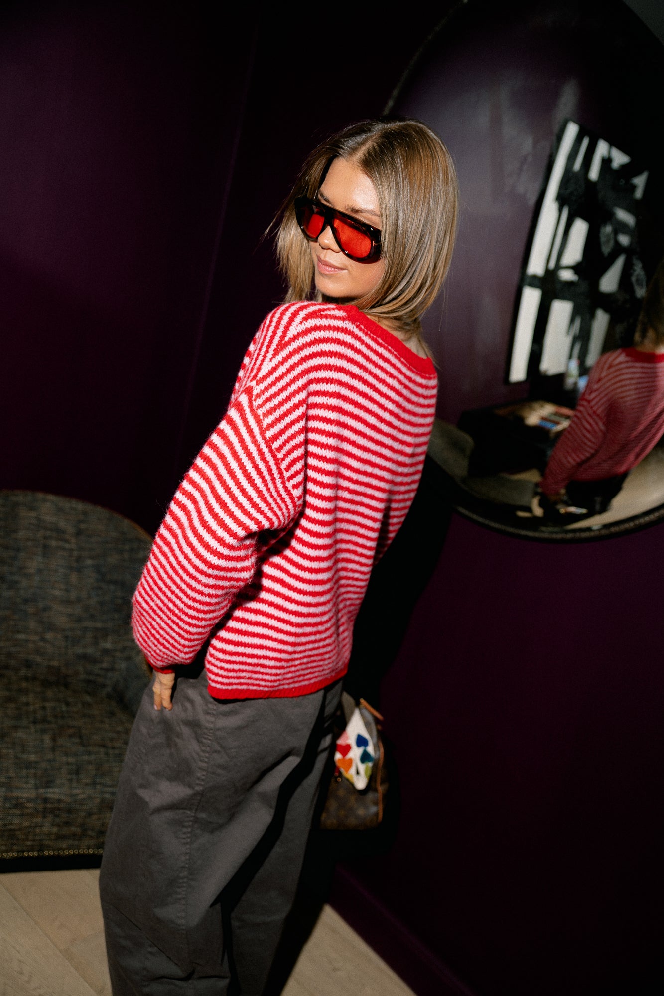 Josie striped jumper red/pink